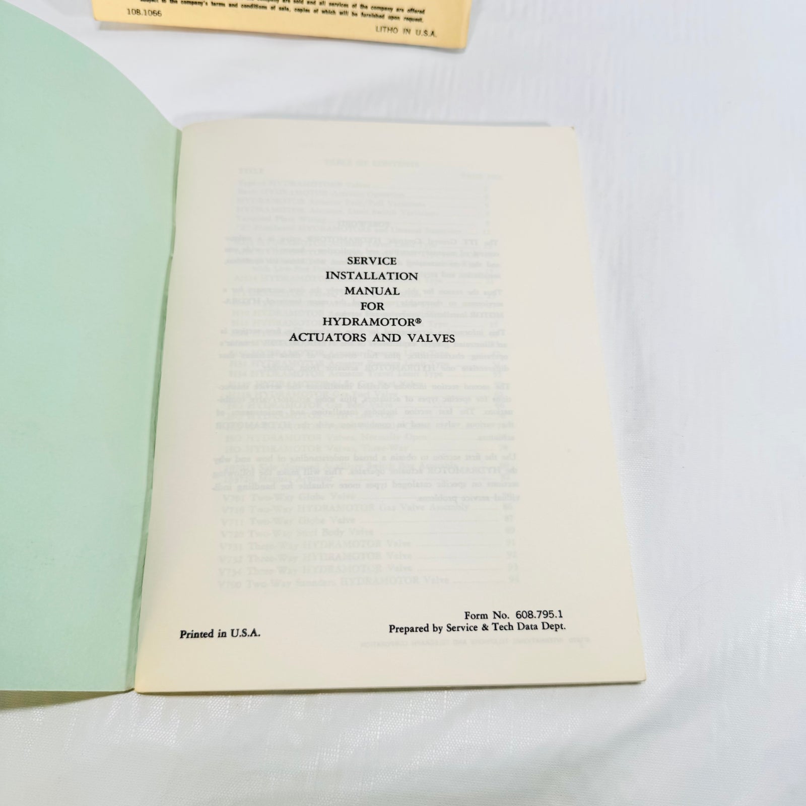 ITT General Controls Service Manuals 1970 RV Gas Controls and Hydramotor Bundle