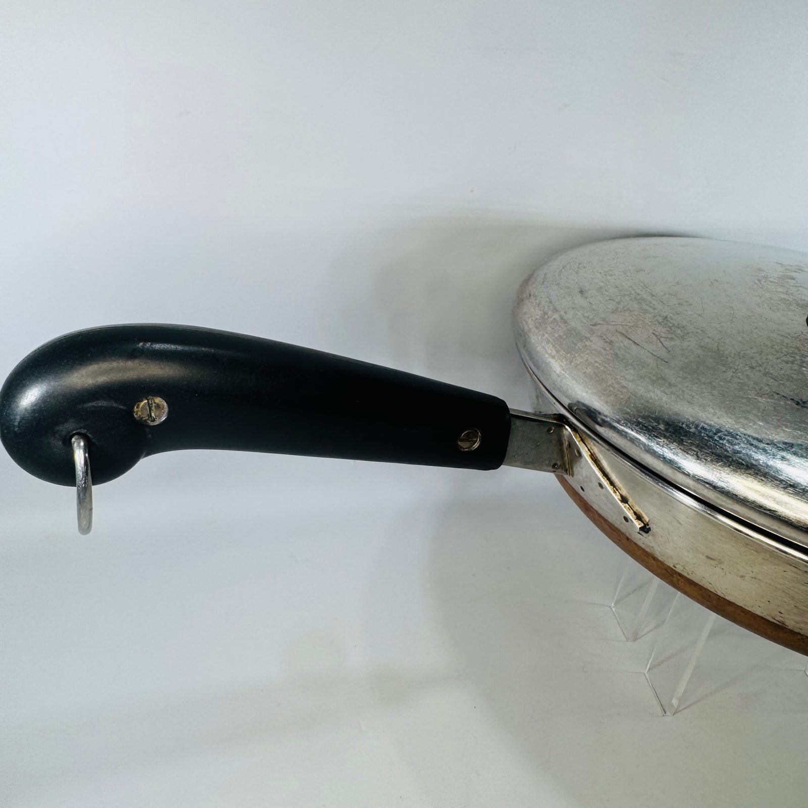 Vintage Revere Ware 10 Inch Skillet with Lid | Copper Clad Stainless Steel Pan