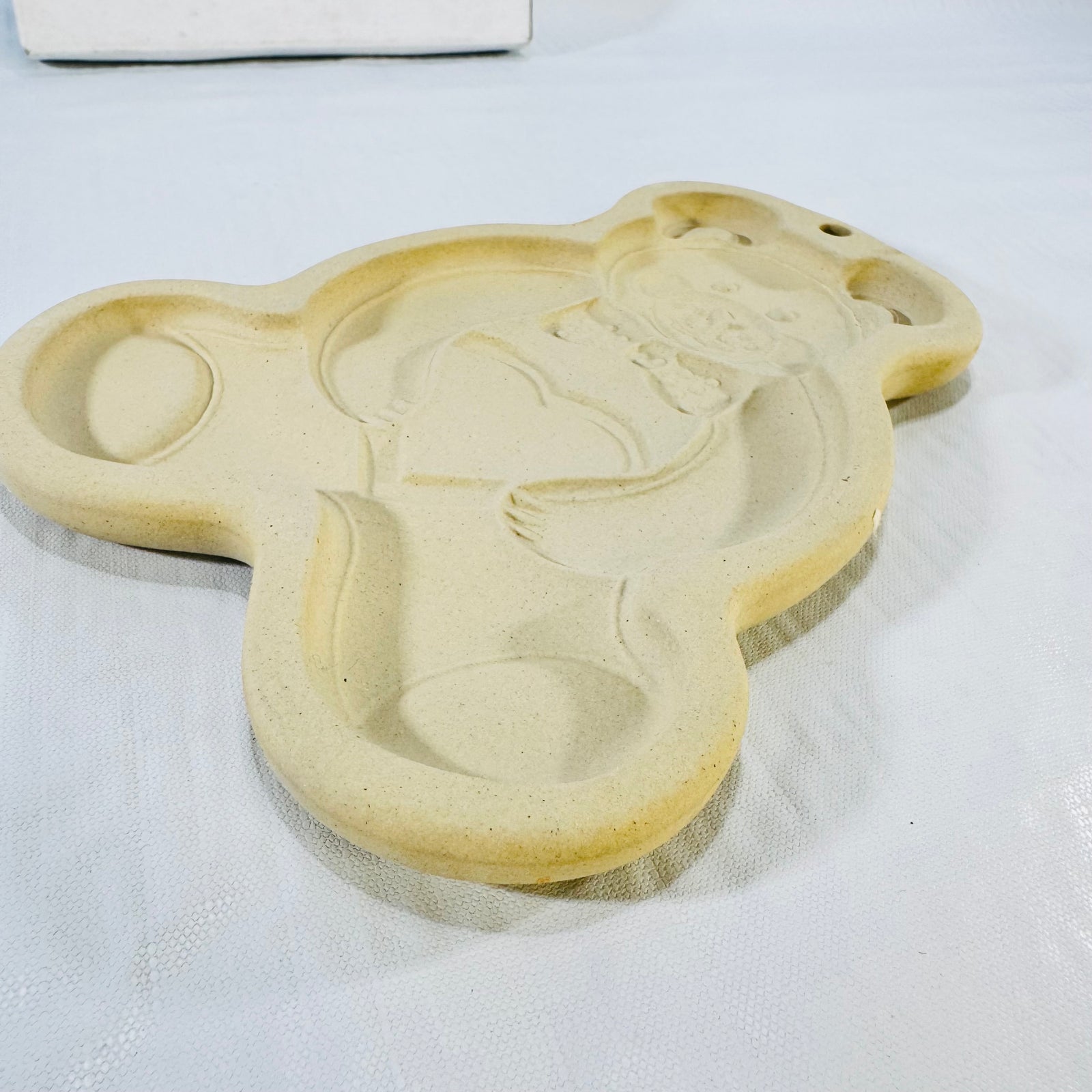 Pampered Chef Teddy Bear Cookie Mold 1991 Stoneware USA with Box