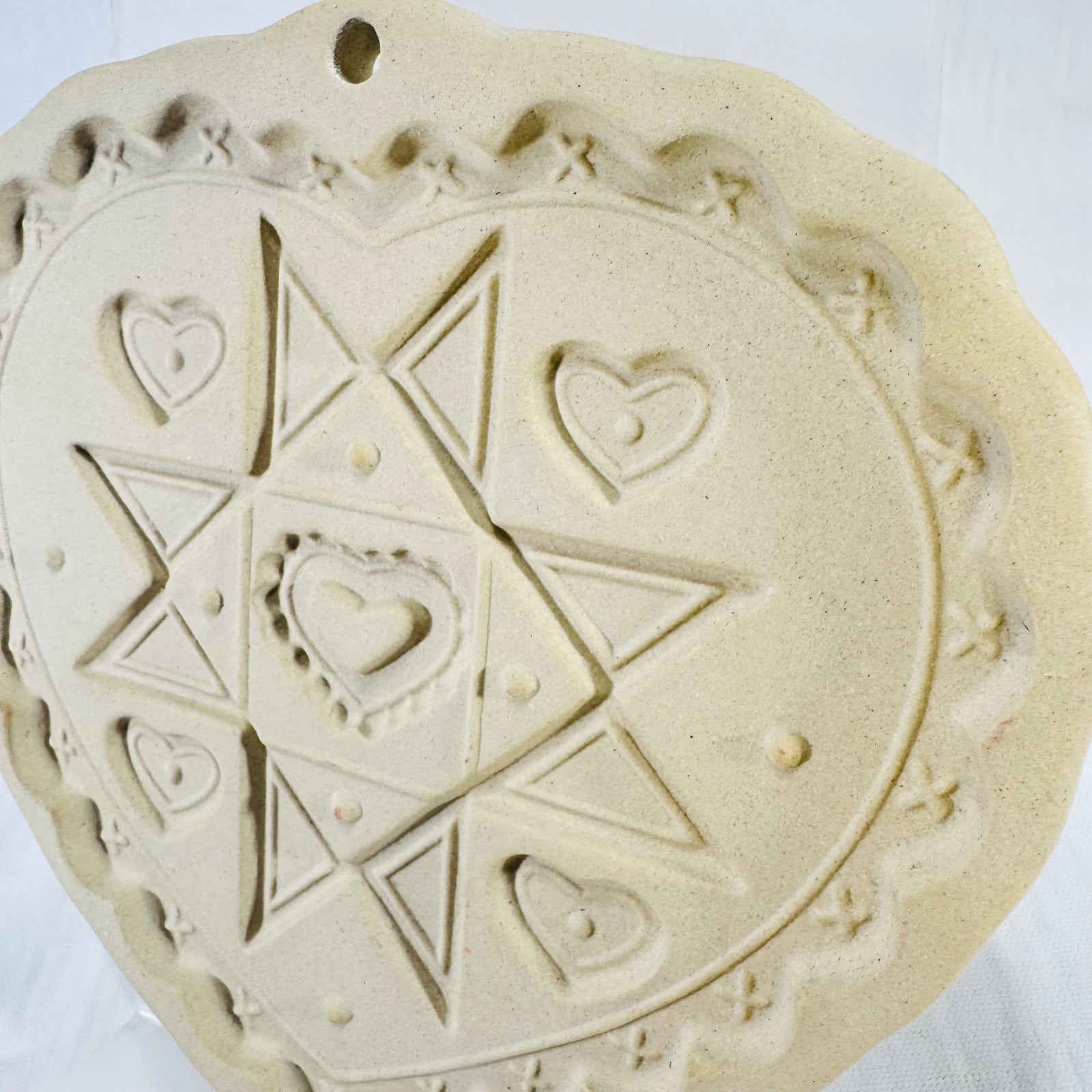 Pampered Chef Homespun Heart Cookie Mold 1993 Round Up from the Heart with Original Box