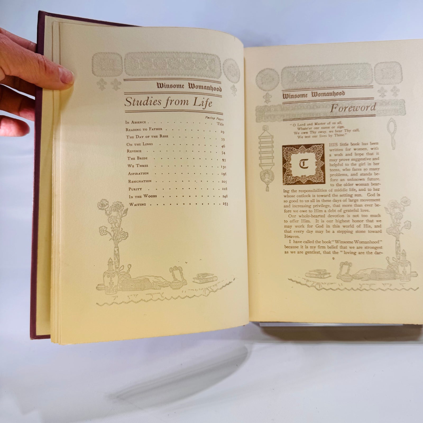 Winsome Womanhood by Margaret E. Sangster (1901), Fleming H. Revell Company, Ornate Hardcover