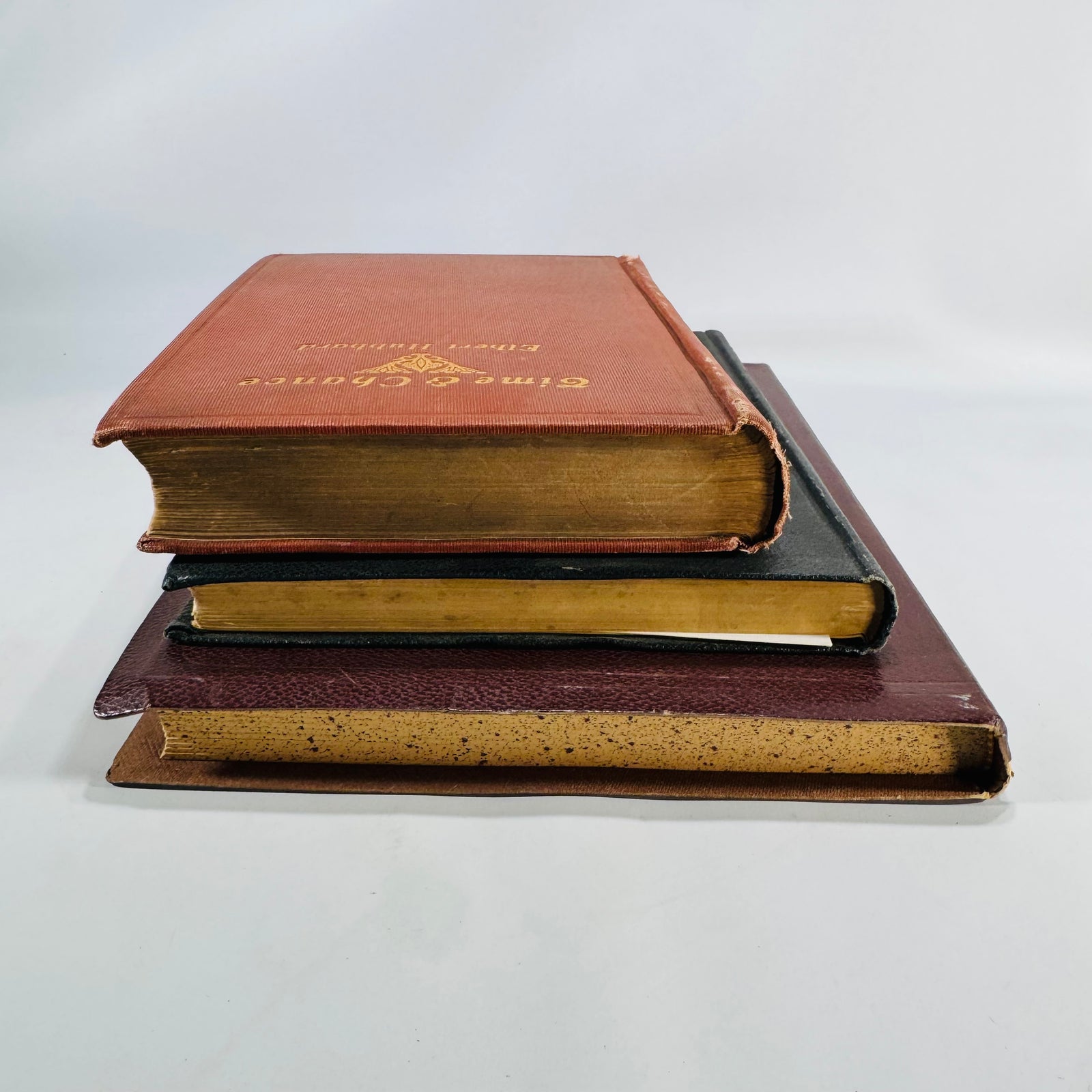 Roycroft Classics 3-Book Lot — Elbert Hubbard (Time & Chance 1901 Rev.; Guide Book for Little Journeys 1926; Note Book 1957) | Arts & Crafts Essays, Biography