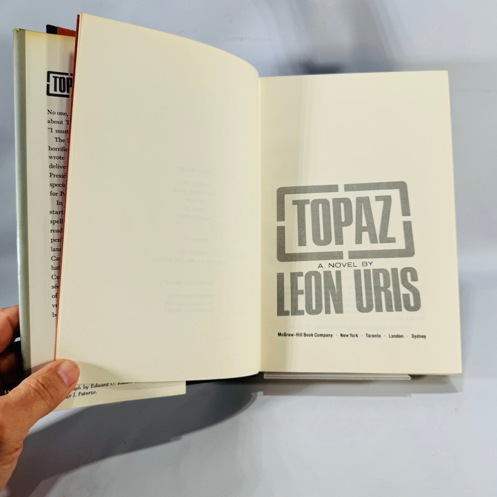 Cold War Spy Thriller — Topaz (1967, Third Printing) — Leon Uris | Dust Jacket, Espionage Fiction