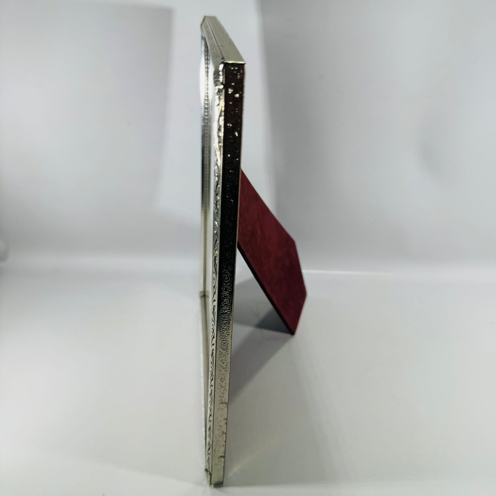 Vintage Silver 8 x 10 Picture Frame | Floral Metal Easel Back Frame