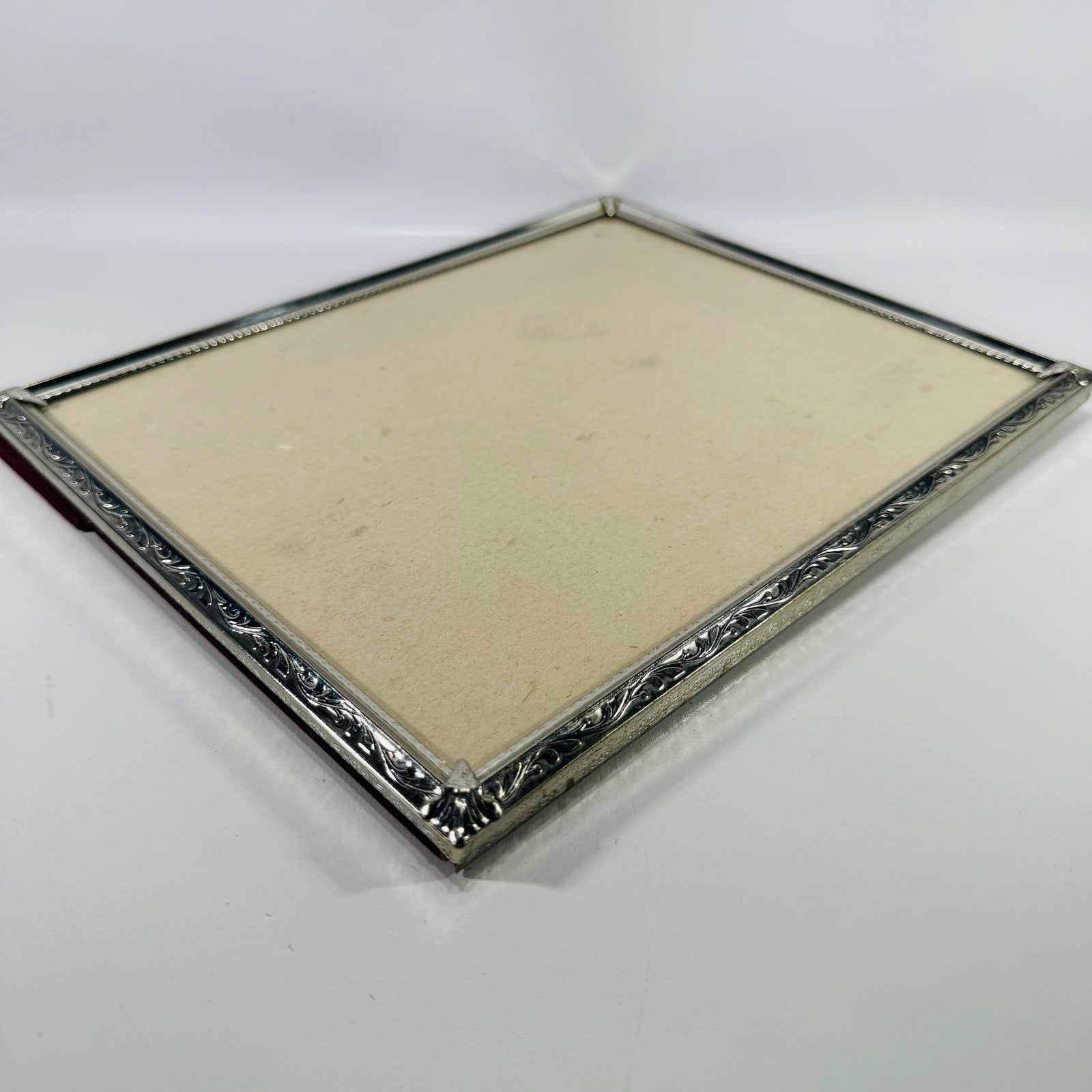 Vintage Silver 8 x 10 Picture Frame | Floral Metal Easel Back Frame