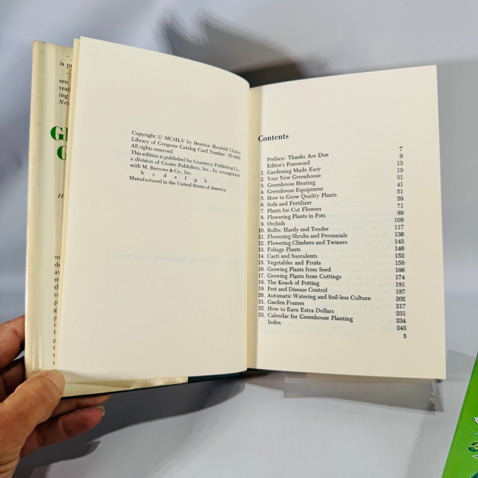Greenhouse Gardening & Herbs Duo — The New Greenhouse Gardening for Everyone (HC/DJ, 1955/Gramercy) + Herbs and Spices Golden Guide (1976 PB) | Gardening & Herb Reference