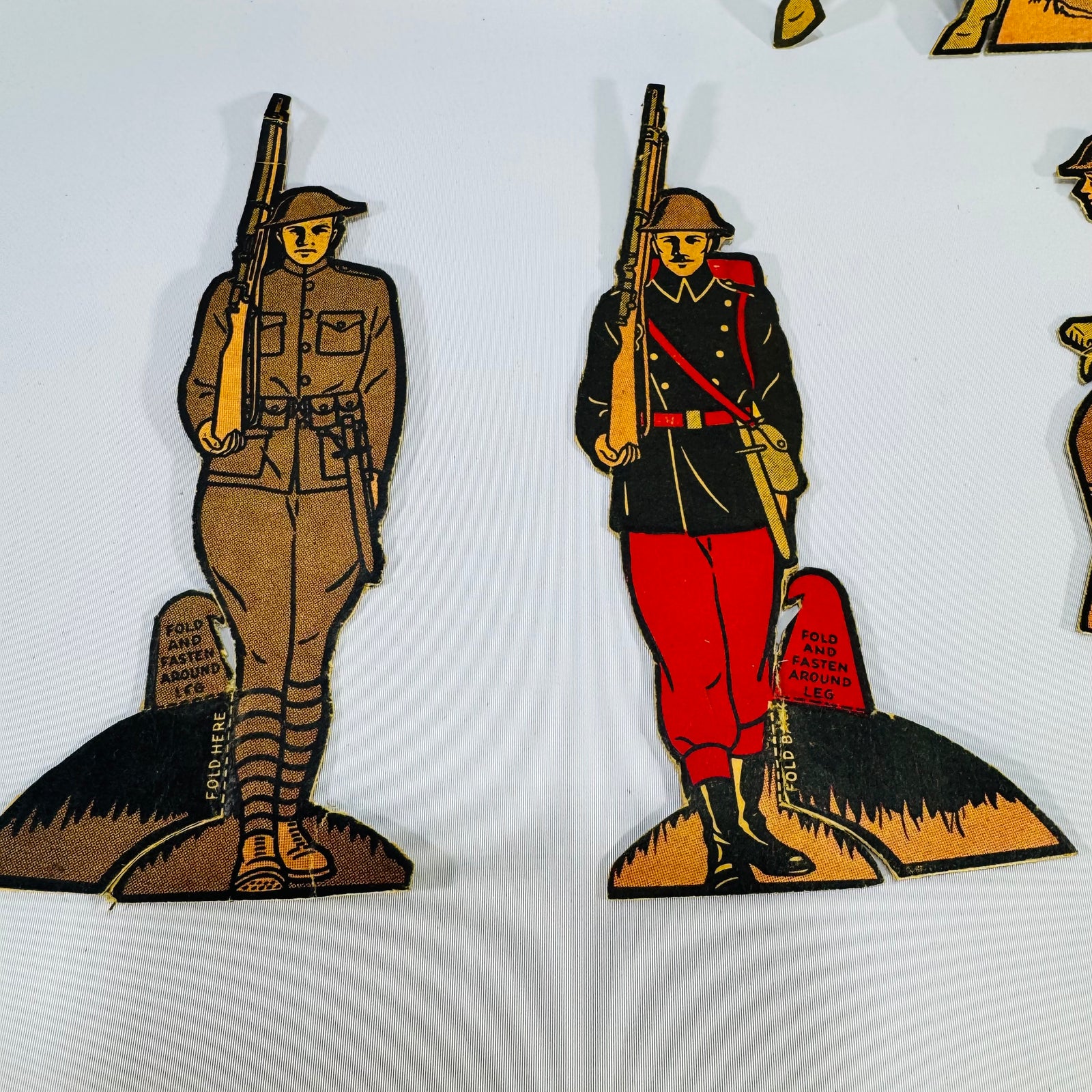 Vintage Marx Soldiers of Fortune Tin Litho Targets | 1930s Military Toy Game Pieces