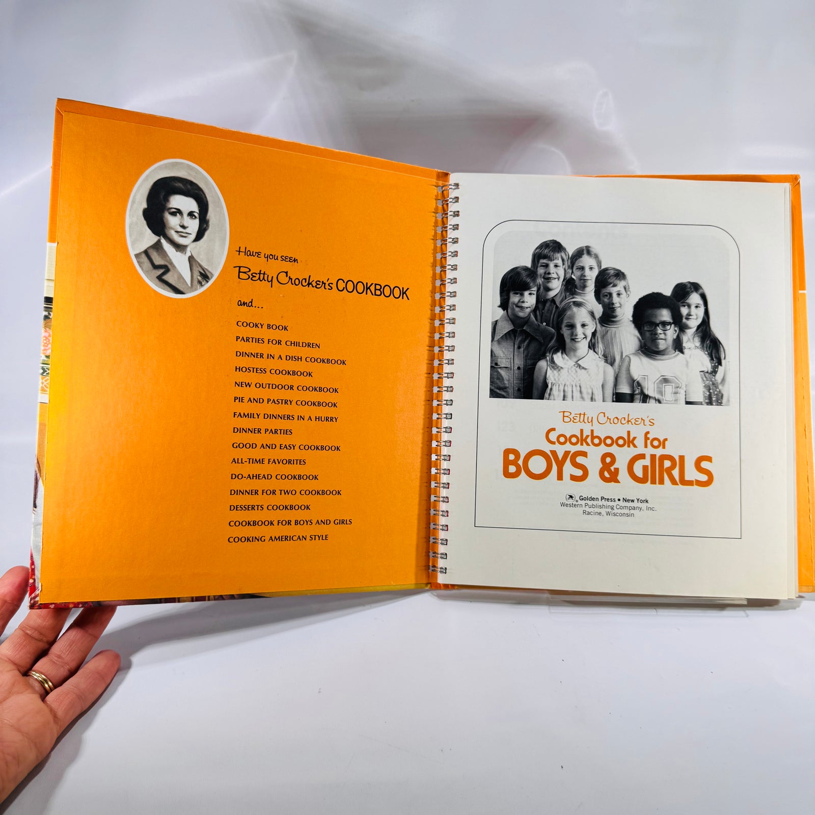 Two Vintage Betty Crocker Books Bundle: Parties for Children (1972) & Cookbooks for Boys and Girls (1976), Hardcover with Spiral Metal Bindings