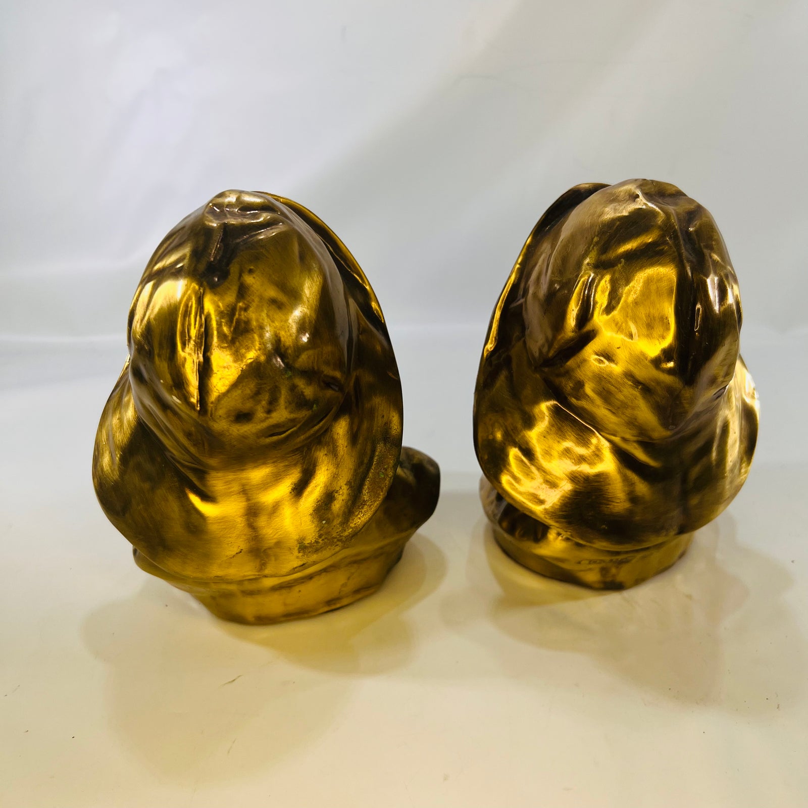 Brass Sea Captain Bust Set of Book Ends "Old Salt" by PM Craftman Lakeland Florida