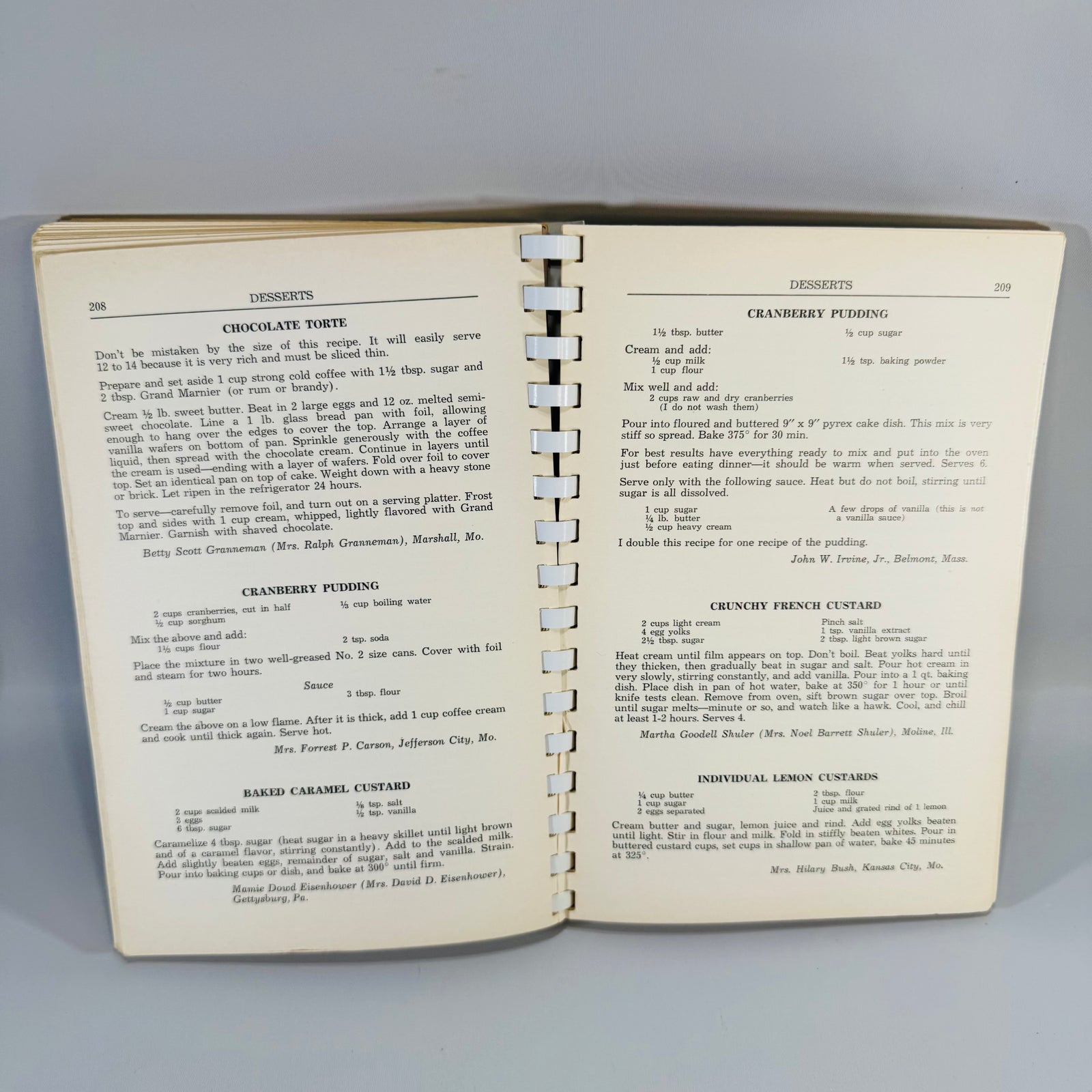 Vintage Missouri Community Cookbook Arrow Rock Cook Book 1965 Plastic Comb Binding