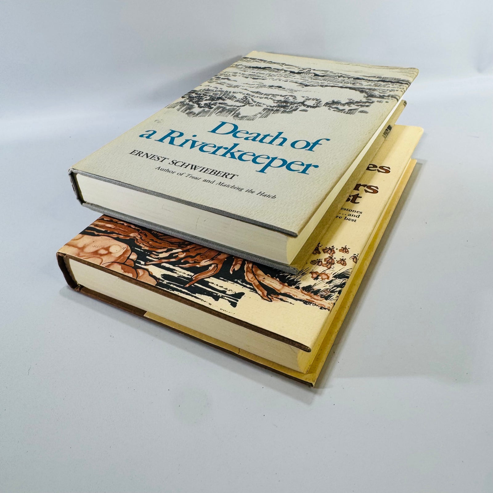 Vintage Ernest Schwiebert Fly Fishing Book Bundle Death of a Riverkeeper Remembrances of Rivers Past Hardcover
