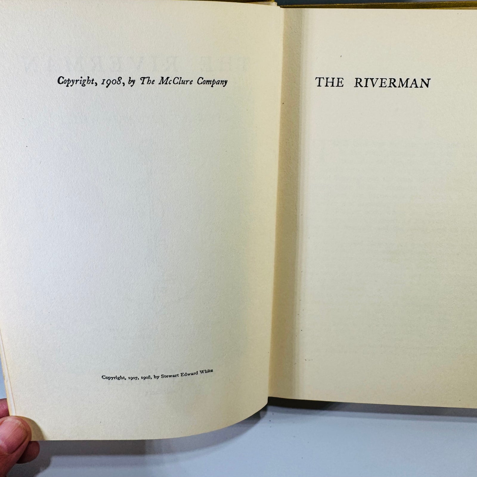 The Riverman by Stewart Edward White 1908 Hardcover – Vintage Adventure Novel with N.C. Wyeth Illustrations