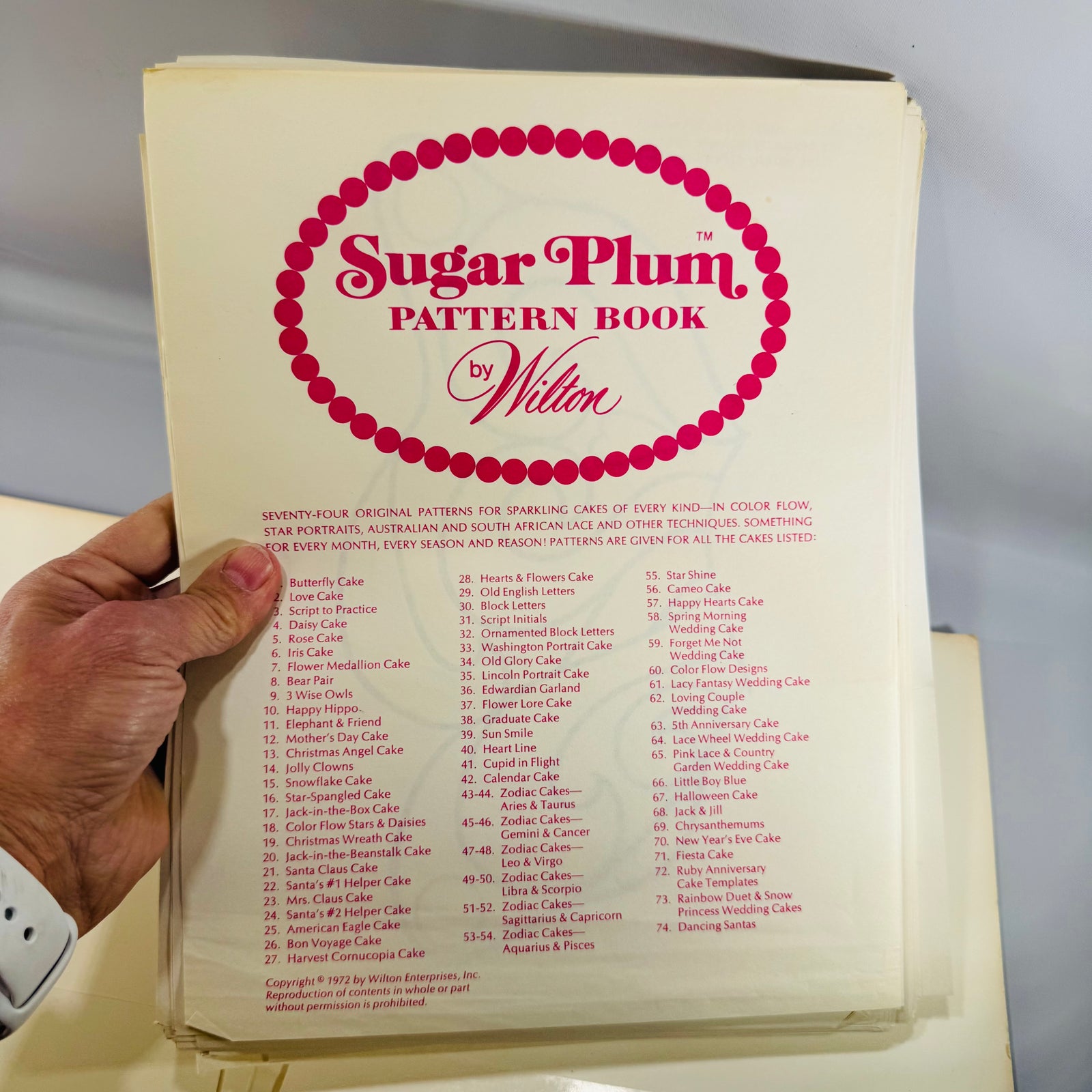 Vintage Wilton Sugar Plum Pattern Book 1972 Cake Decorating Templates