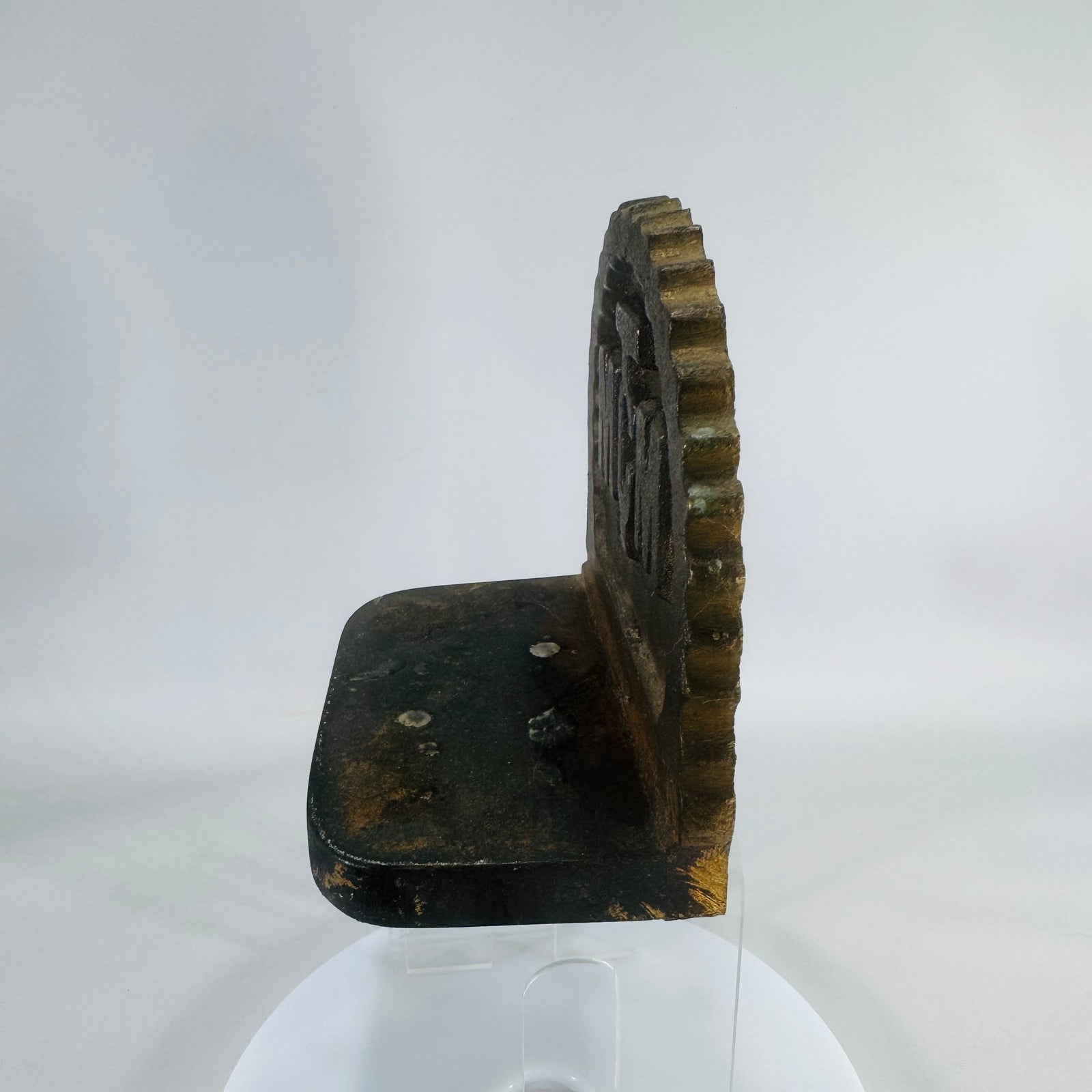 Vintage Cast Iron-Style Bookend – Mid-Century Movie Memorabilia, Heavy Industrial Decor