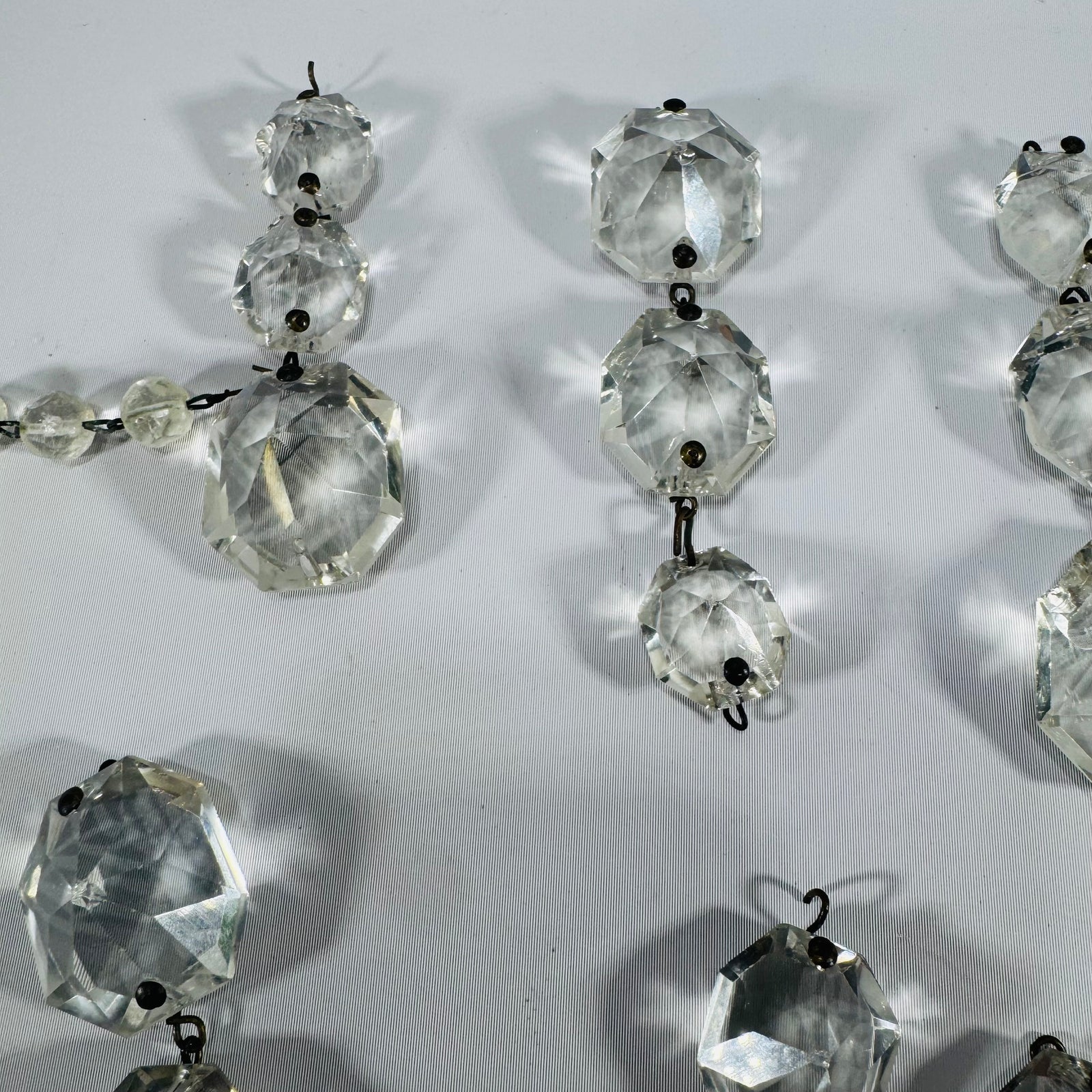Vintage Crystal Destash Chandelier Parts for Crafts Set of 6 As-Is Altered Art Supplies