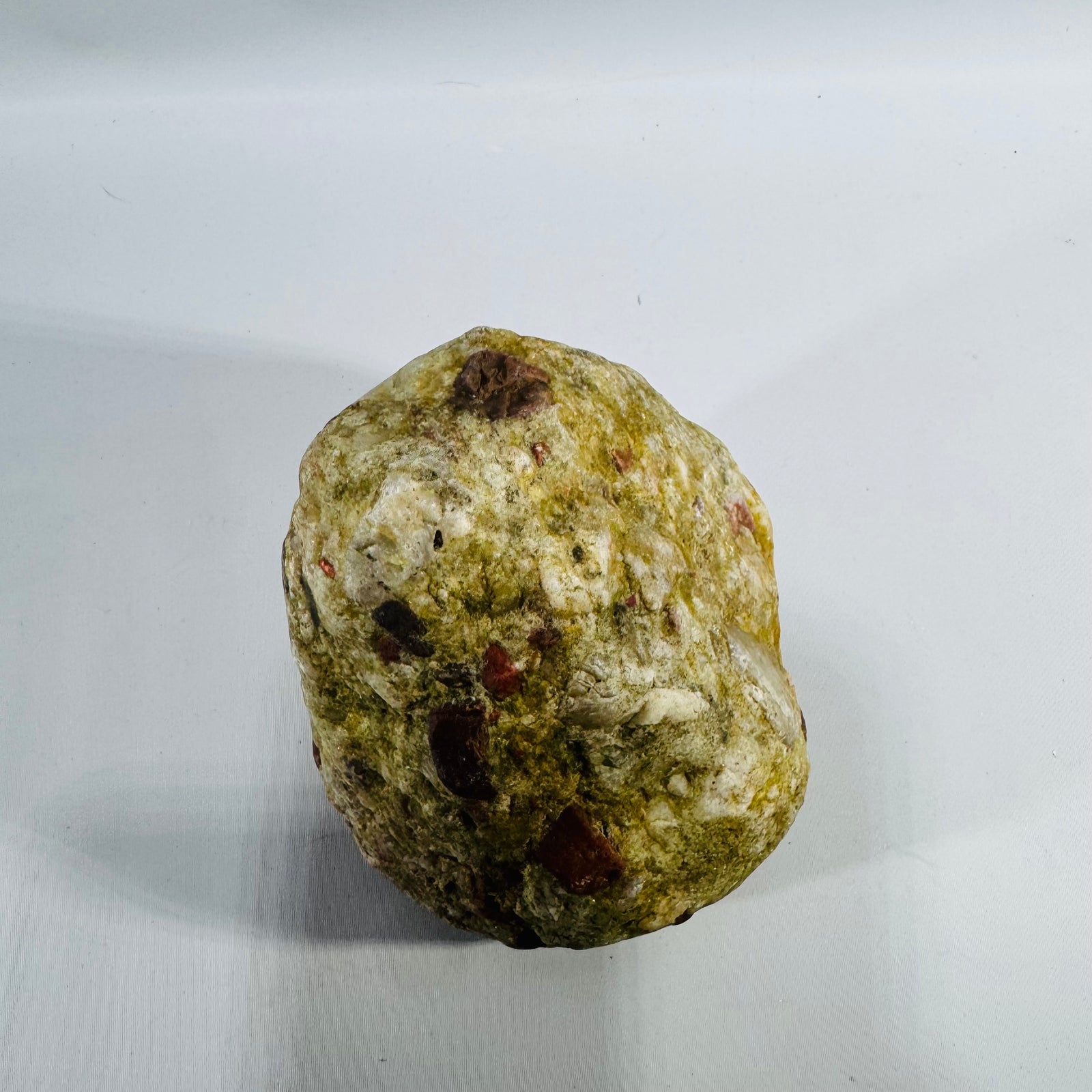 Vintage Puddingstone Rock Specimen Jasper Quartz Conglomerate Display Stone
