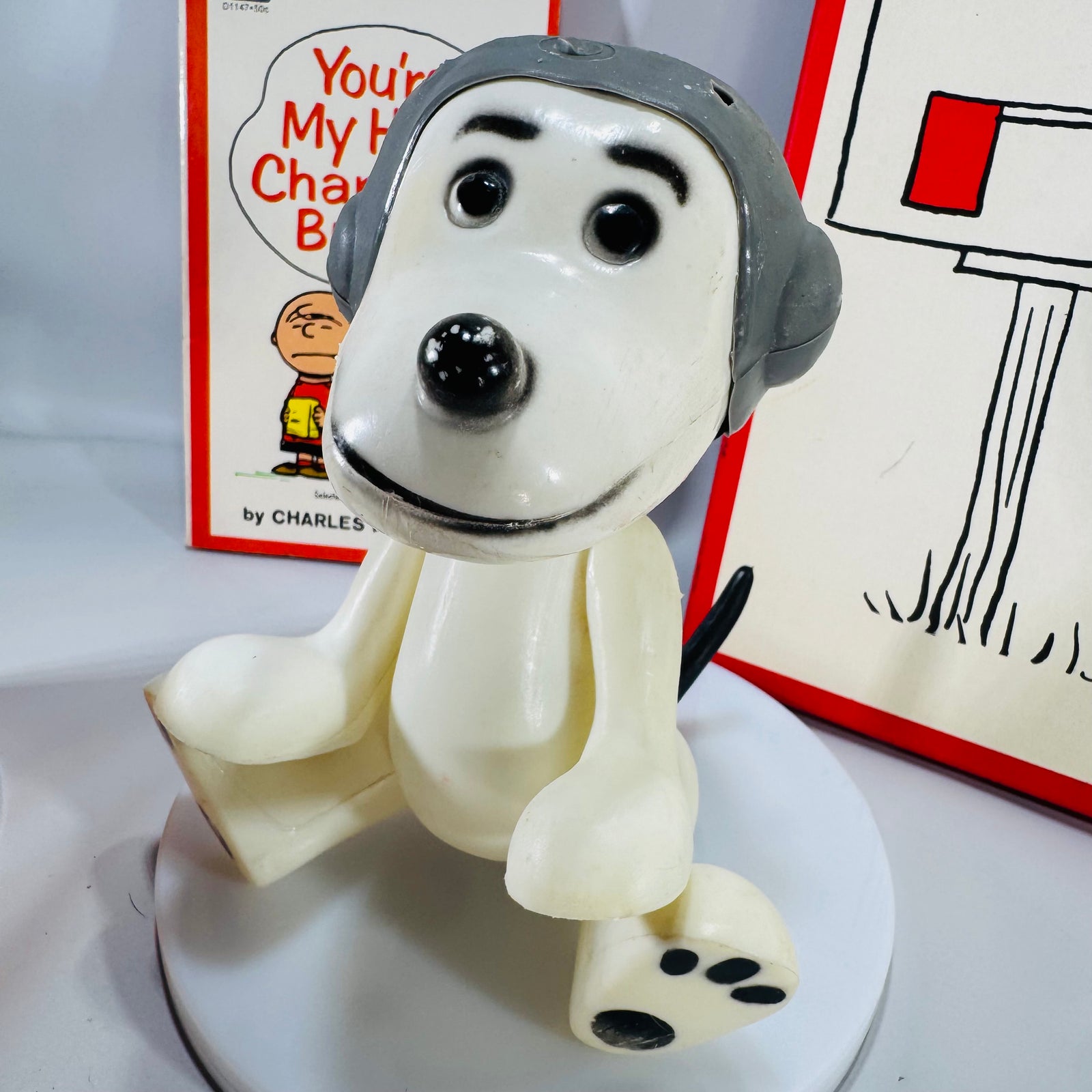 Snoopy & Charlie Brown Vintage Fan Bundle (1960s–70s) – 1969 Thermos, 1969 Hong Kong Snoopy Toy, 1961 Paperback & Hallmark Stationery Giftable Set
