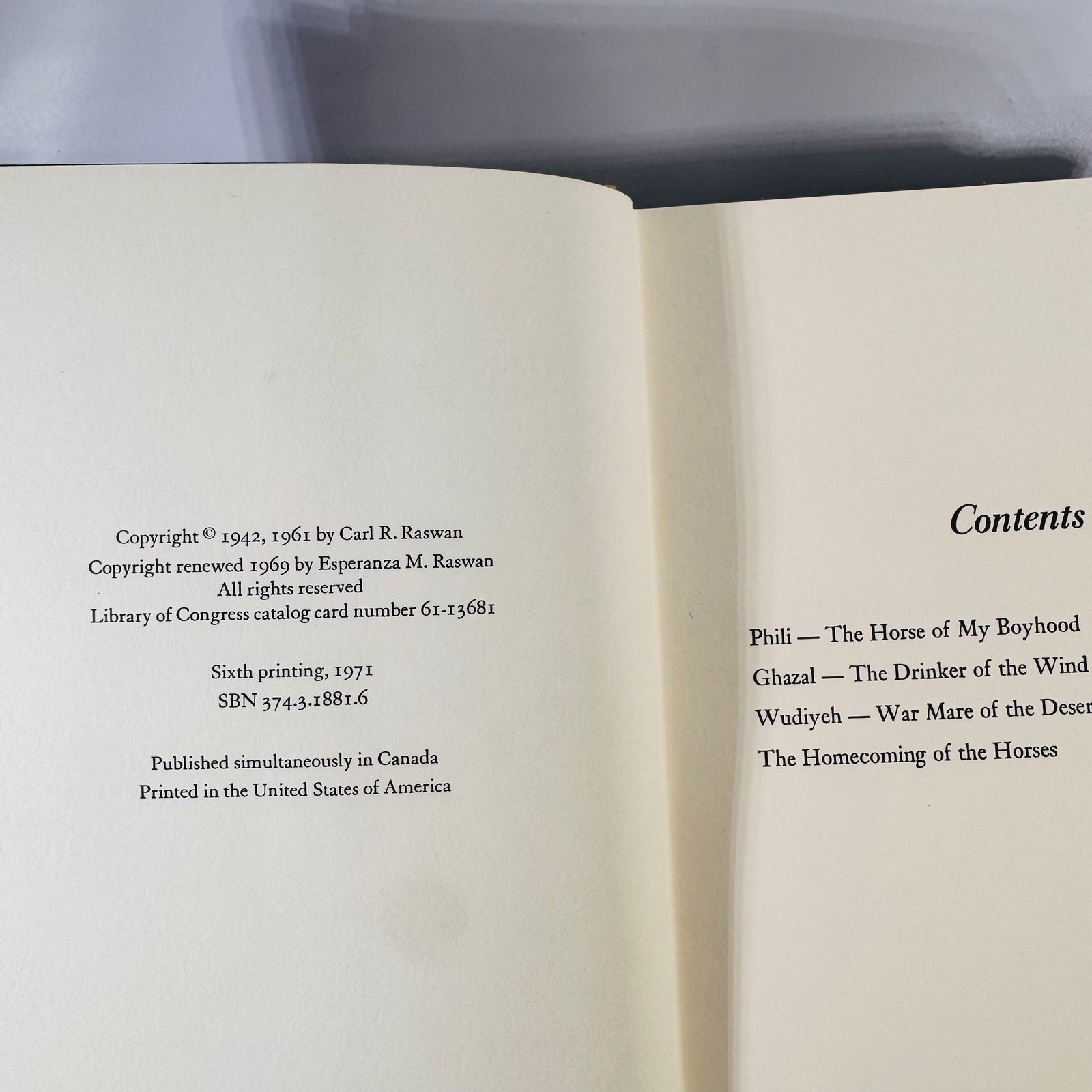 Drinkers of the Wind – A Classic Equestrian Adventure by Carl Raswan (1971) Hardcover