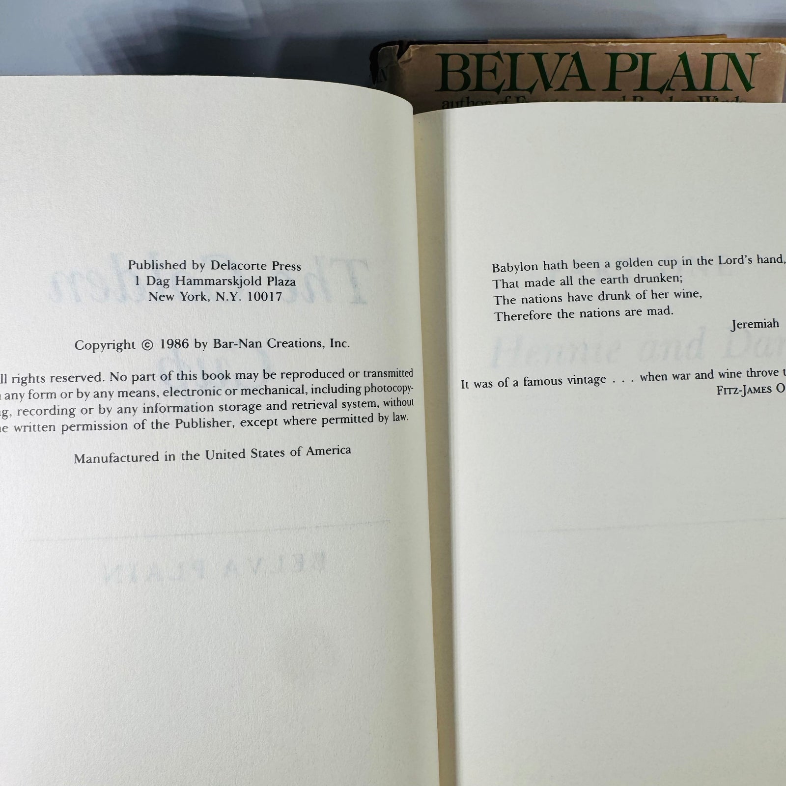Vintage Four Book Bundle — Domestic Drama & Family Sagas (1980s) — Belva Plain, Charlotte Vale Allen, Judith Michael