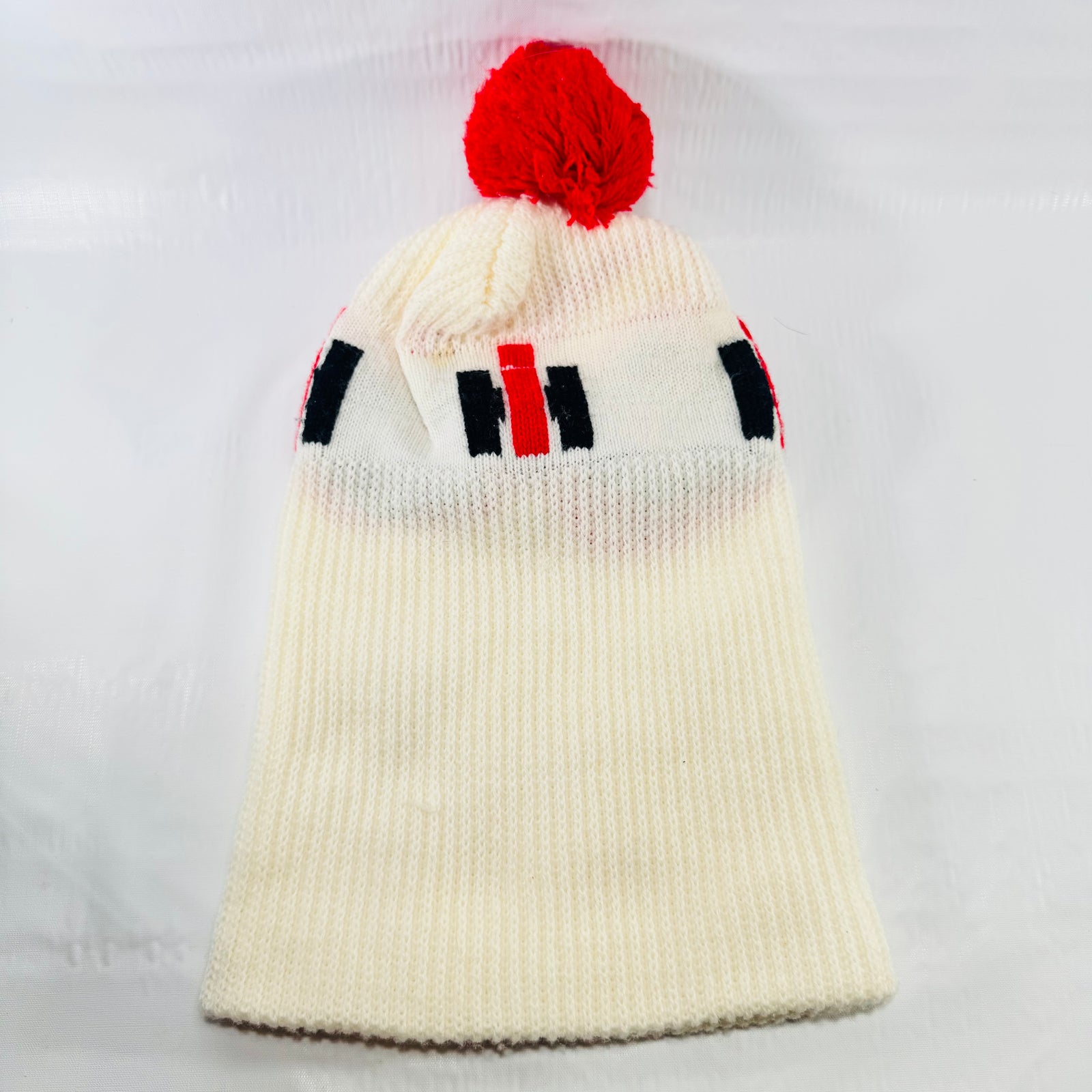 International Harvester IH Knit Pom Pom Beanie 1970s 1980s
