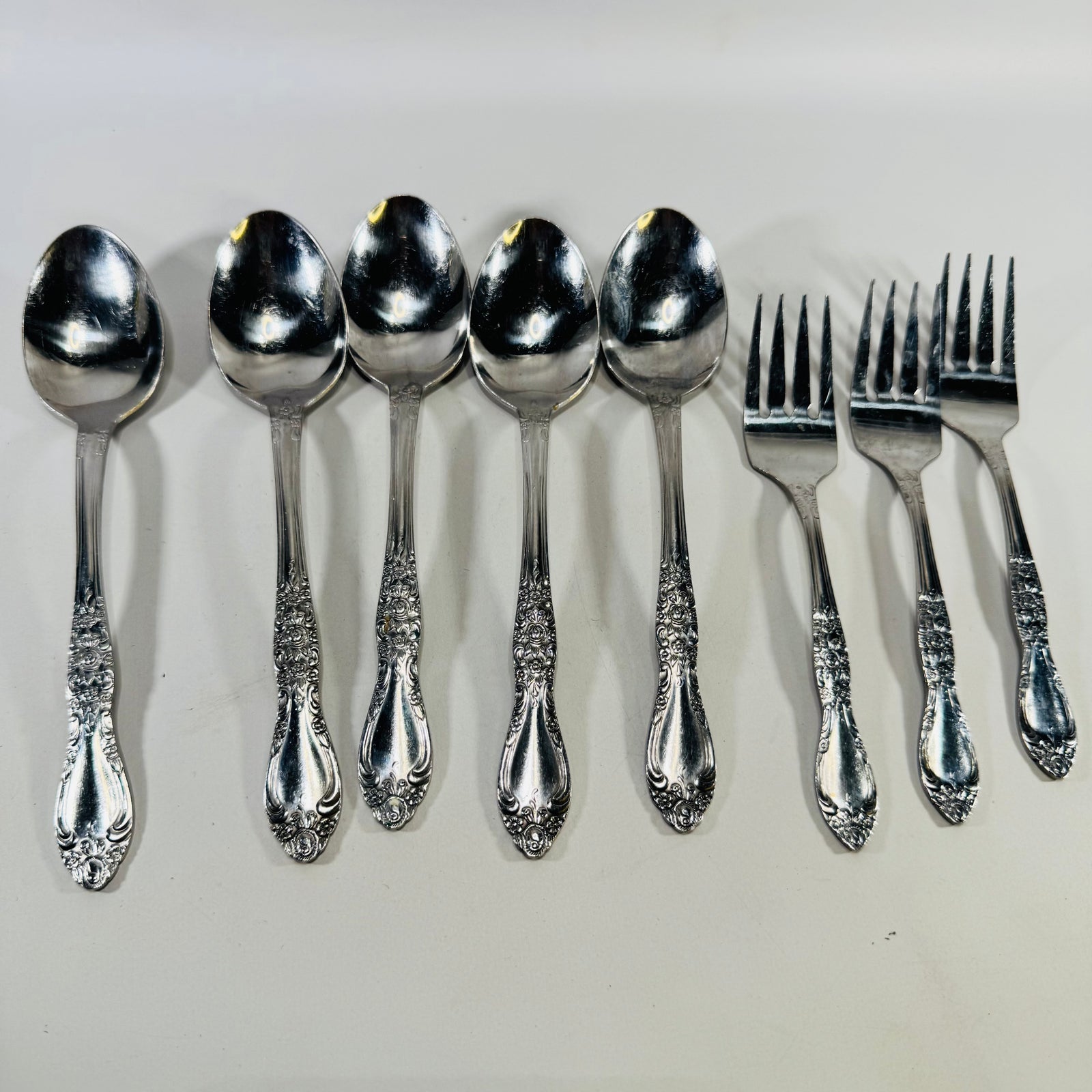 Northland Carolina Stainless Flatware Lot of 8 Spoons Forks Korea