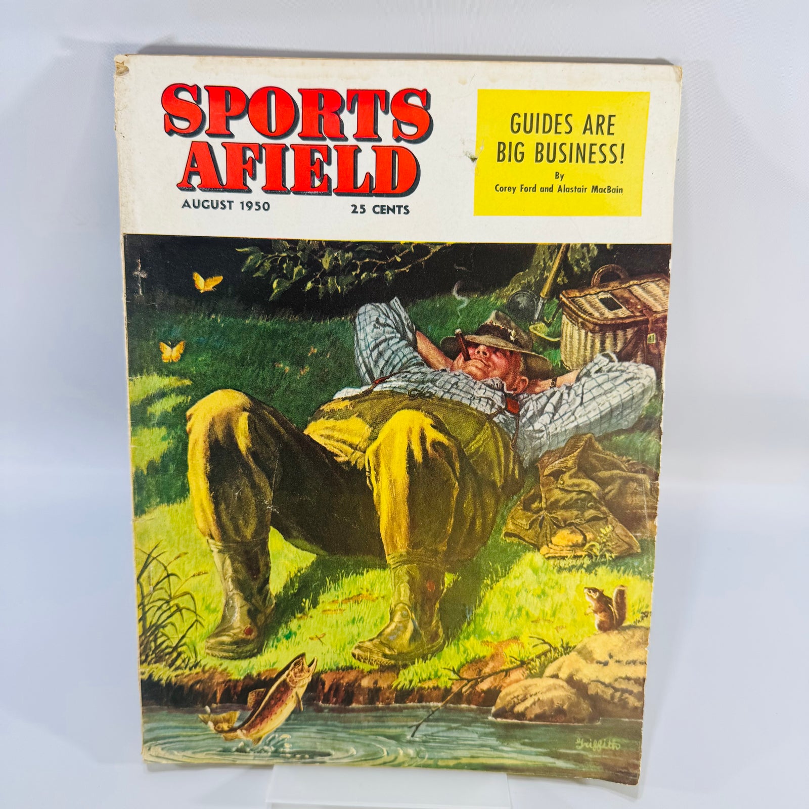 Sports Afield August 1950 Vintage Magazine Hunting Fishing Outdoor Life Mid Century Ads Collectible