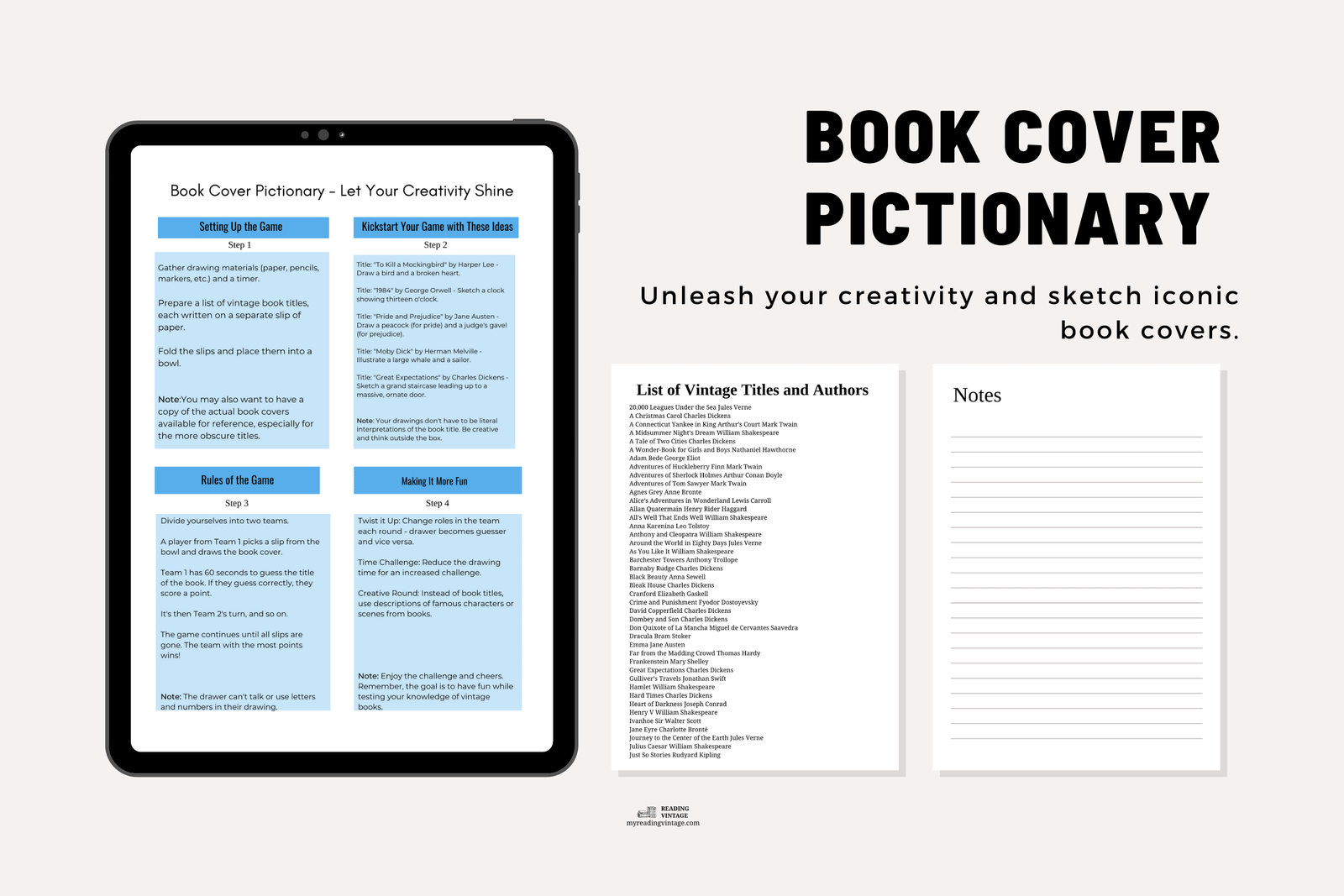 Ultimate Book Lover’s Game Pack (5 Printable Book Club Games) – Digital Download PDF