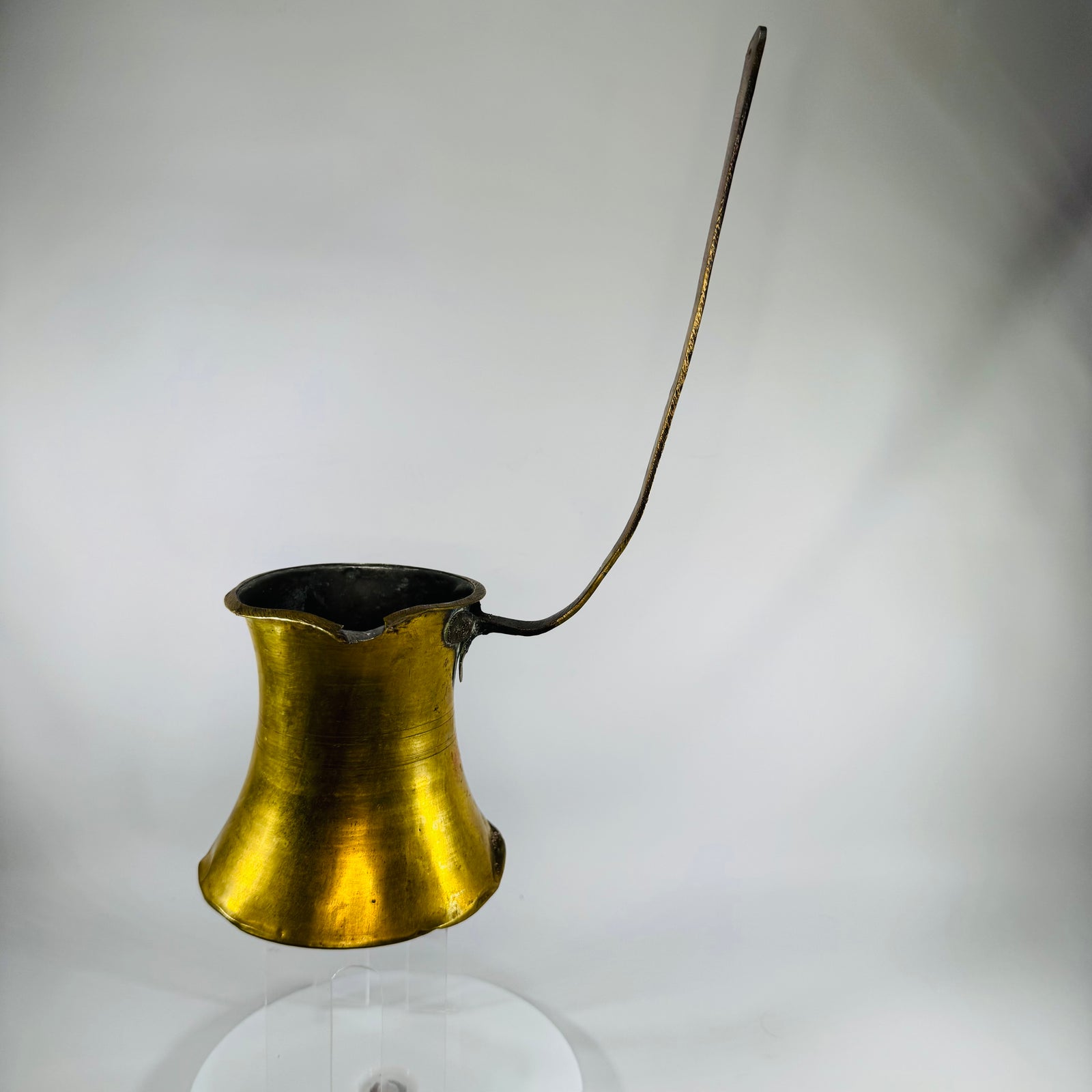 Vintage Brass Turkish Coffee Pot Cezve/Ibrik 12” Long | Hammered Brass Patina | Rustic Kitchen Decor | Wall Decor Coffee Pot
