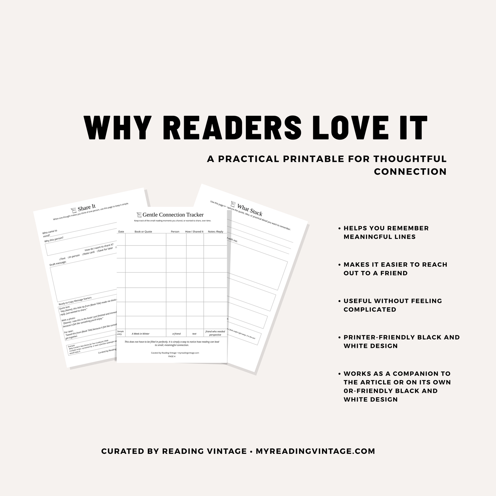Mindful Sharing Journal Printable | 4-Page Reading Reflection PDF
