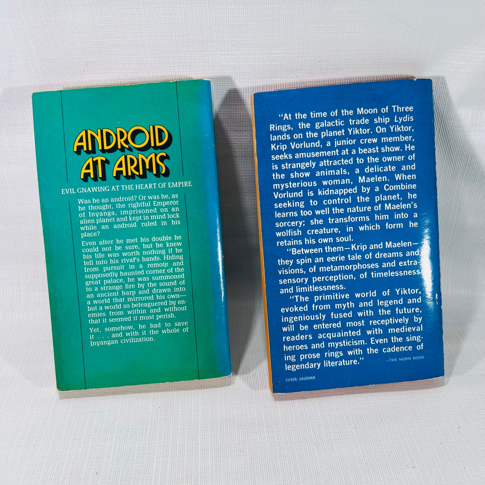 Two Andre Norton Paperback Books Moon of Three Rings 1966 Android at Arms 1973 Ace Books Inc