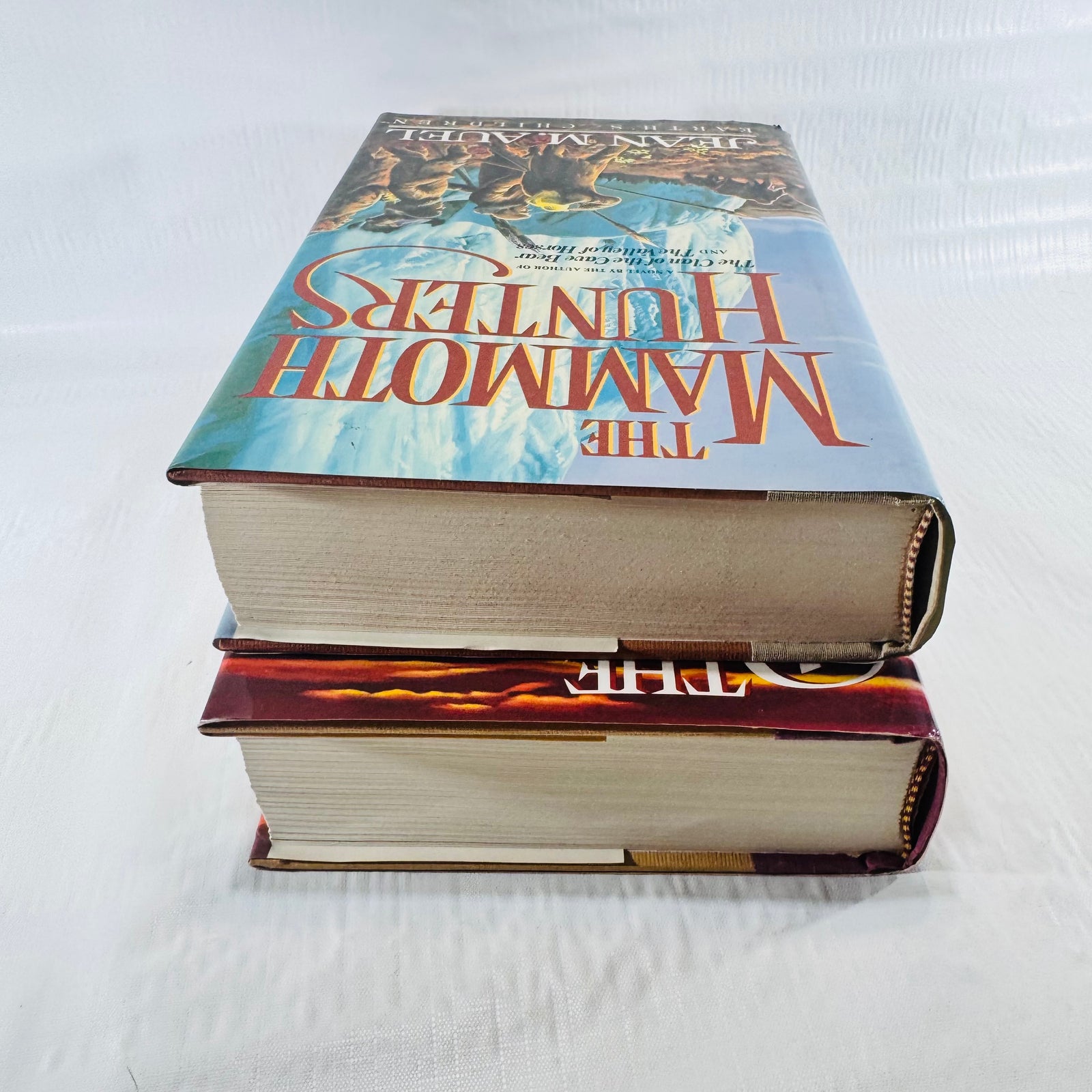 Close view of the bottom page edges of both hardcovers
