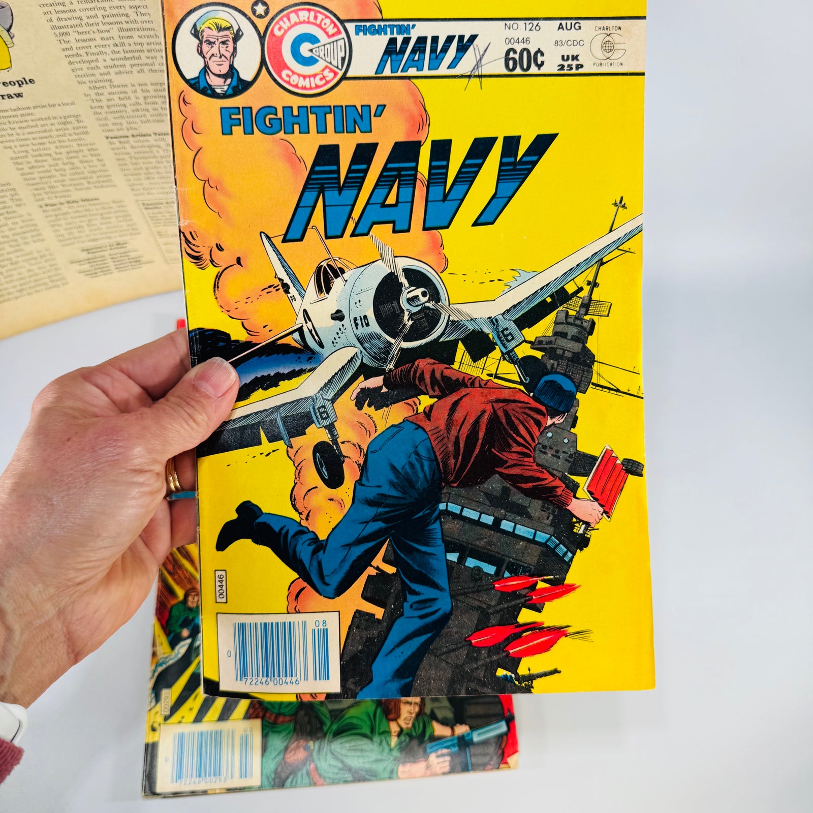Vintage War Comics Lot, Fightin' Air Force #51, Fightin' Navy #126, Battlefield Action #79 (1965 to 1983), Charlton Comics | Military Adventure, War Comics