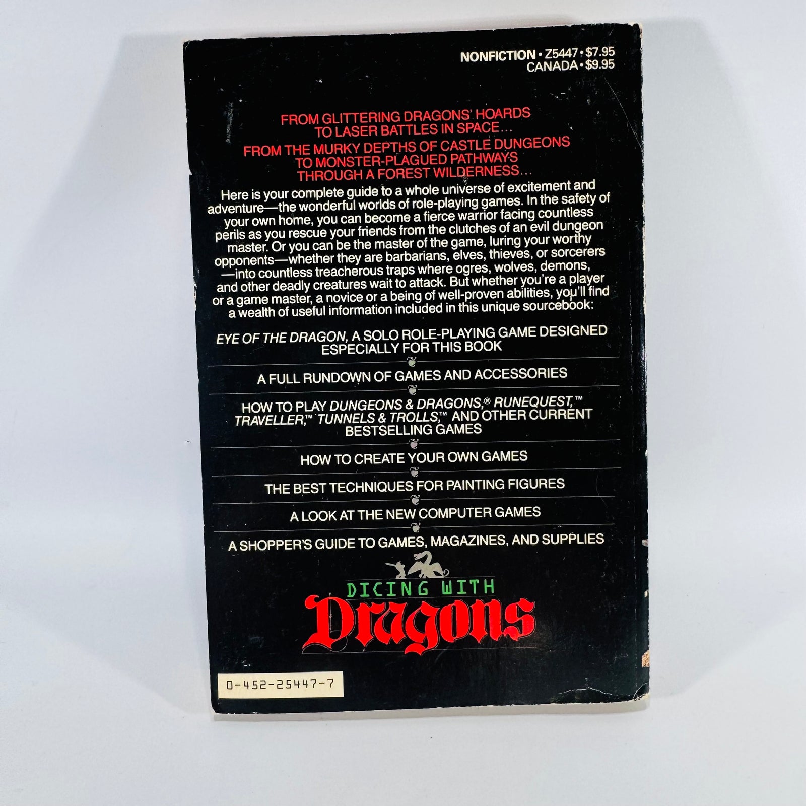 Dicing with Dragons Role-Playing Games Guide Book (1983), Ian Livingstone | First Plume Printing, Fantasy Gaming Nonfiction