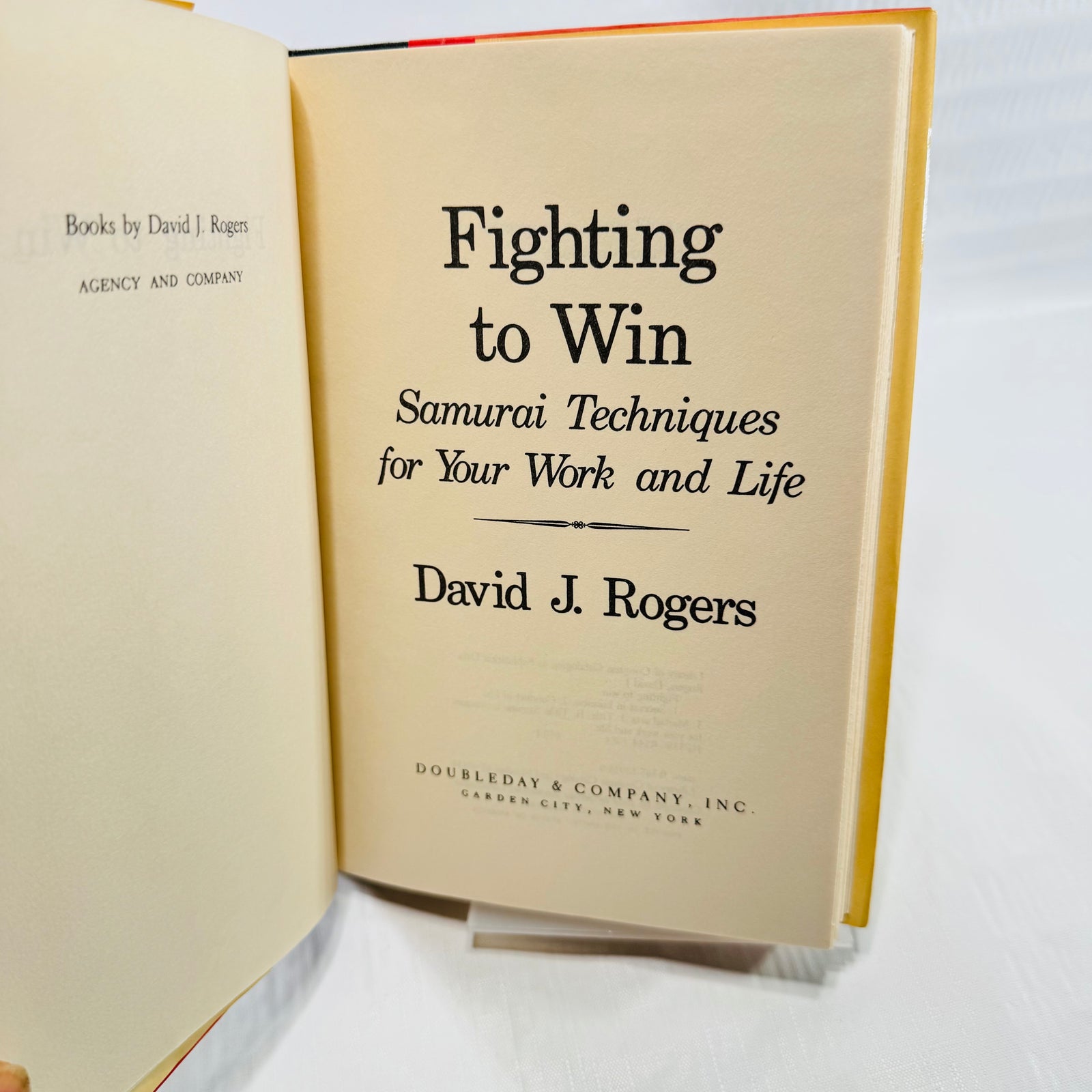 Title page of Fighting to Win: Samurai Techniques for Your Work and Life, Doubleday and Company, Garden City, New York.