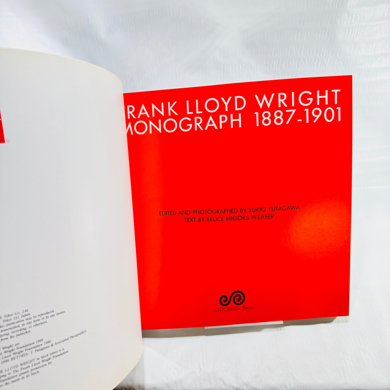 Red title page of Frank Lloyd Wright Monograph 1887-1901