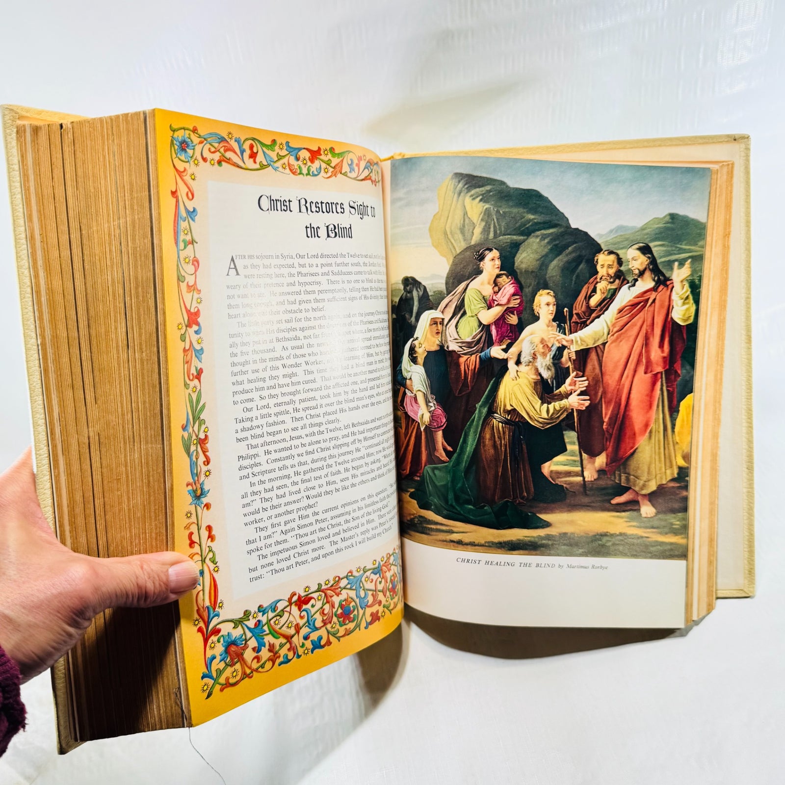 1961 Catholic Life Holy Bible christ heals blind illustration