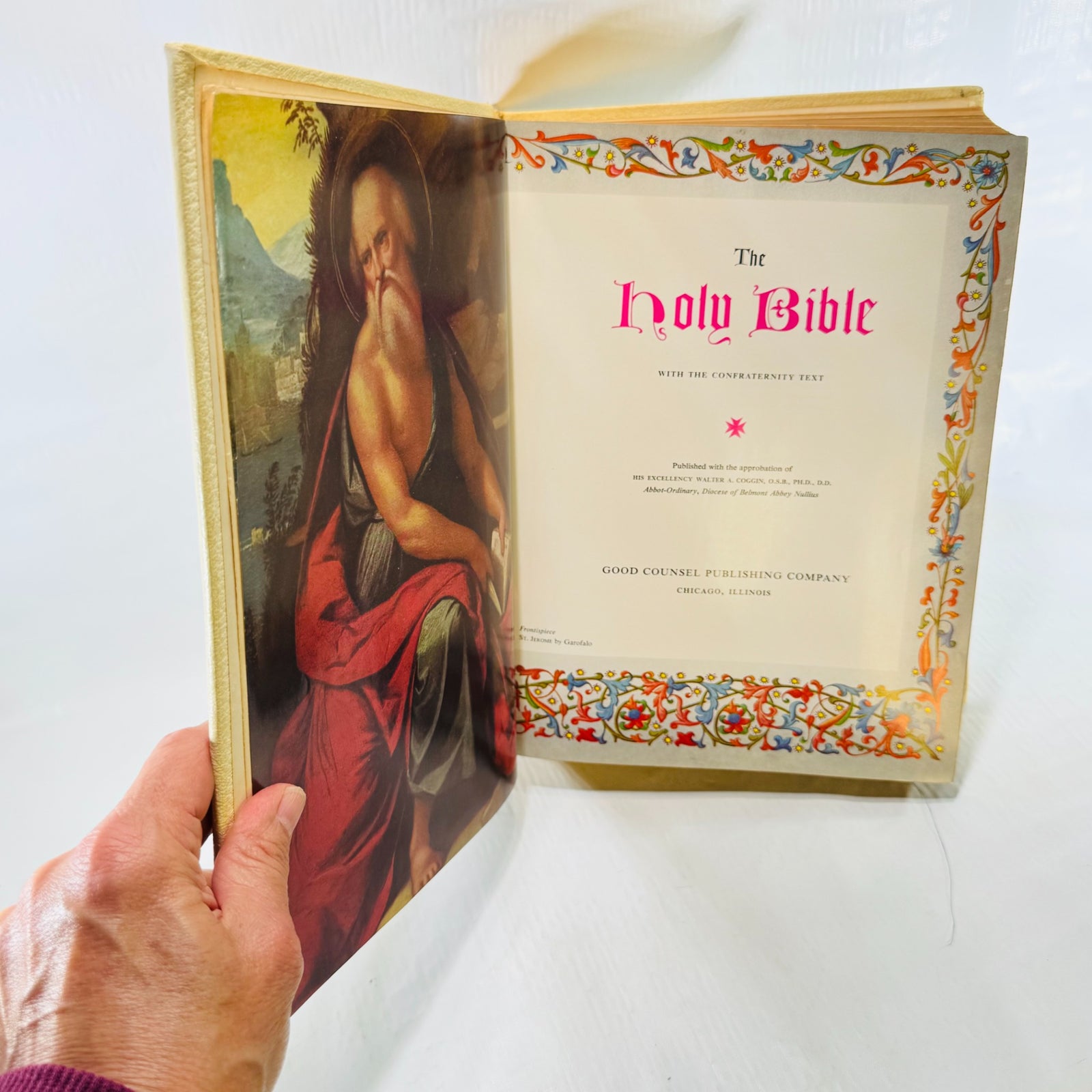 1961 Catholic Life Holy Bible illustrated title page