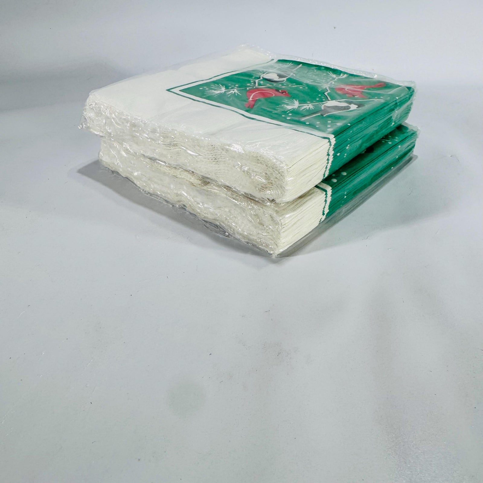 Vintage Wild Birds Unlimited Christmas Cocktail Napkins Set of 2 – Cardinals & Chickadees, Sealed 5x5 Retro Holiday Table Décor Made in USA