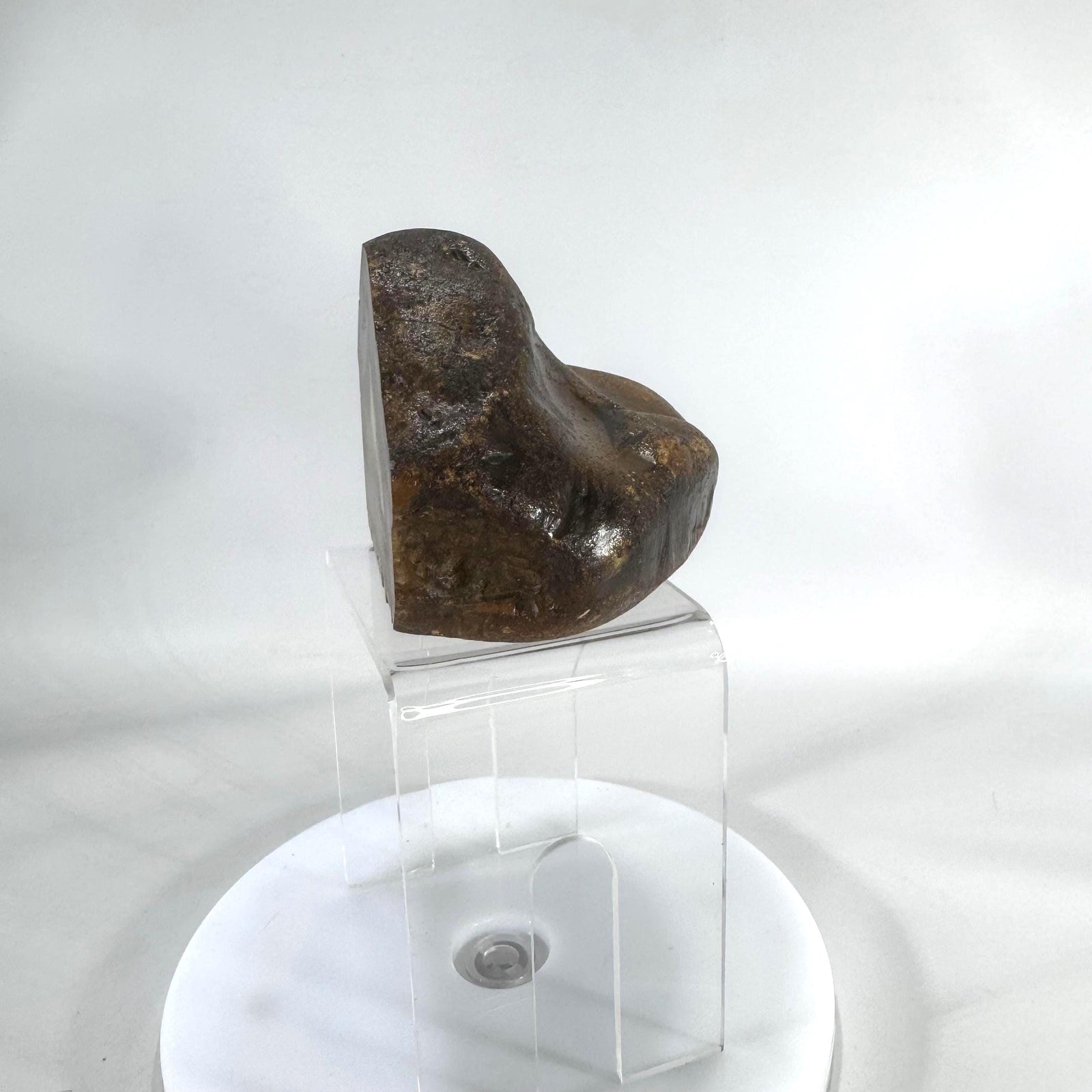 Landscape Agate Display Stone |Polished “Picture” Agate Slice |5" Desk Specimen, 1.5 lb |Gray Cream Bands |Natural Mineral Decor|Paperweight