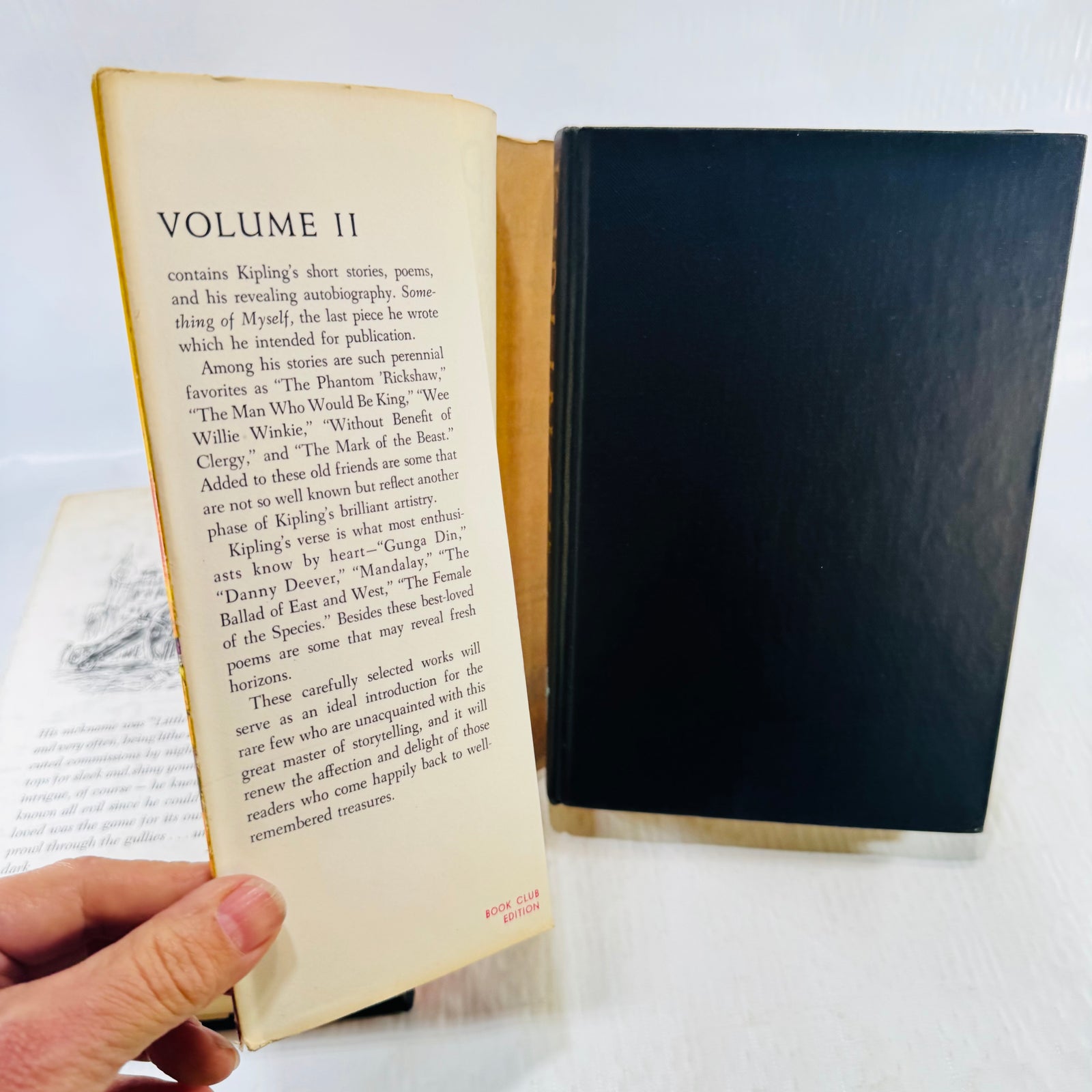 Volume II jacket flap listing The Phantom Rickshaw and Something of Myself