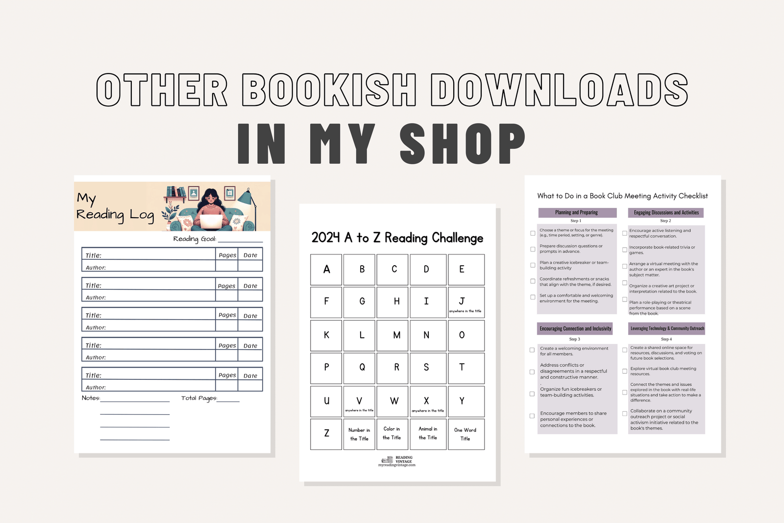 Best Reads & Did Not Finish Trackers 2024 5-Page Digital Download PDF
