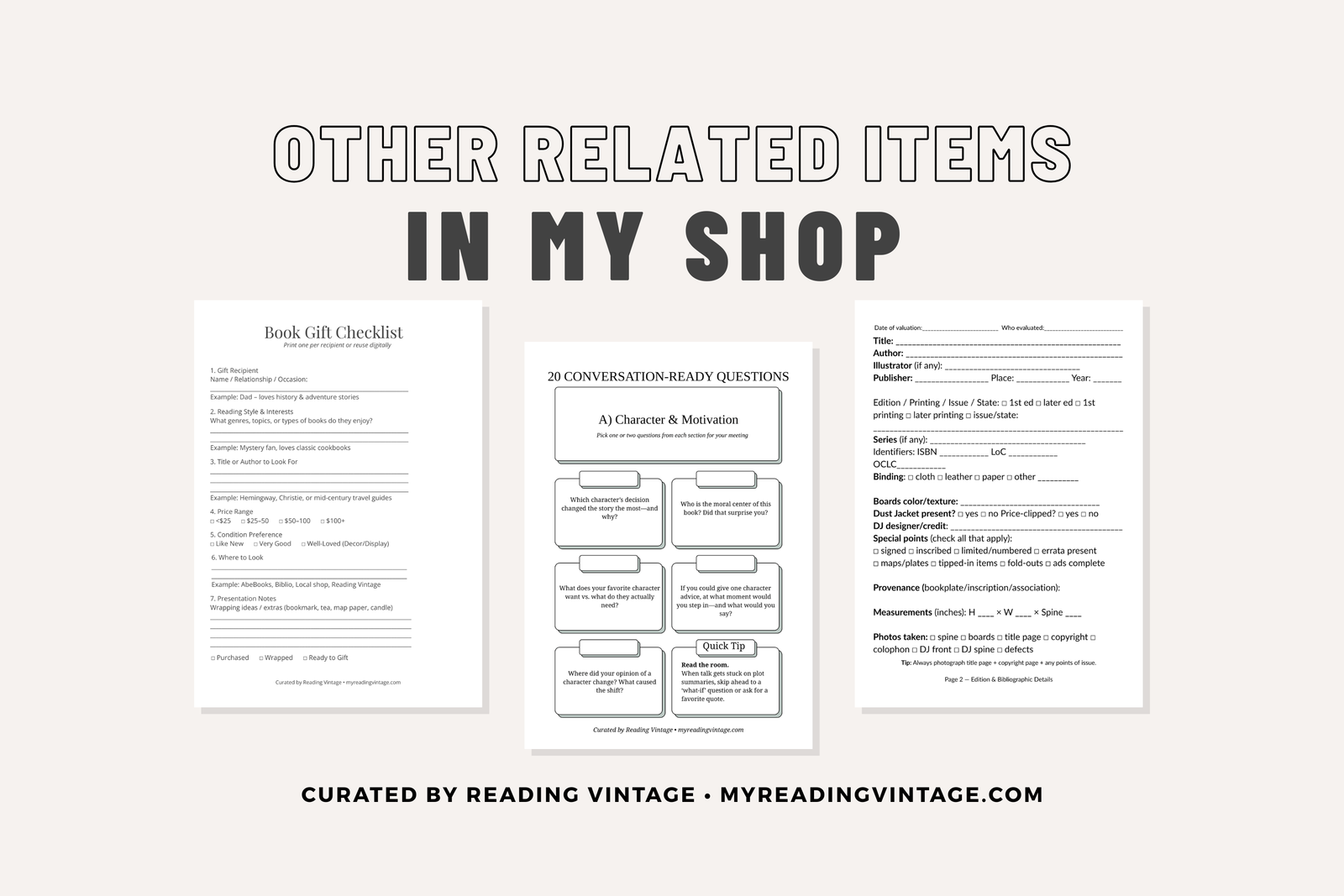 Share Your Reading Life – Cozy Printable Mini Guide for Book Lovers (Digital Download, PDF)