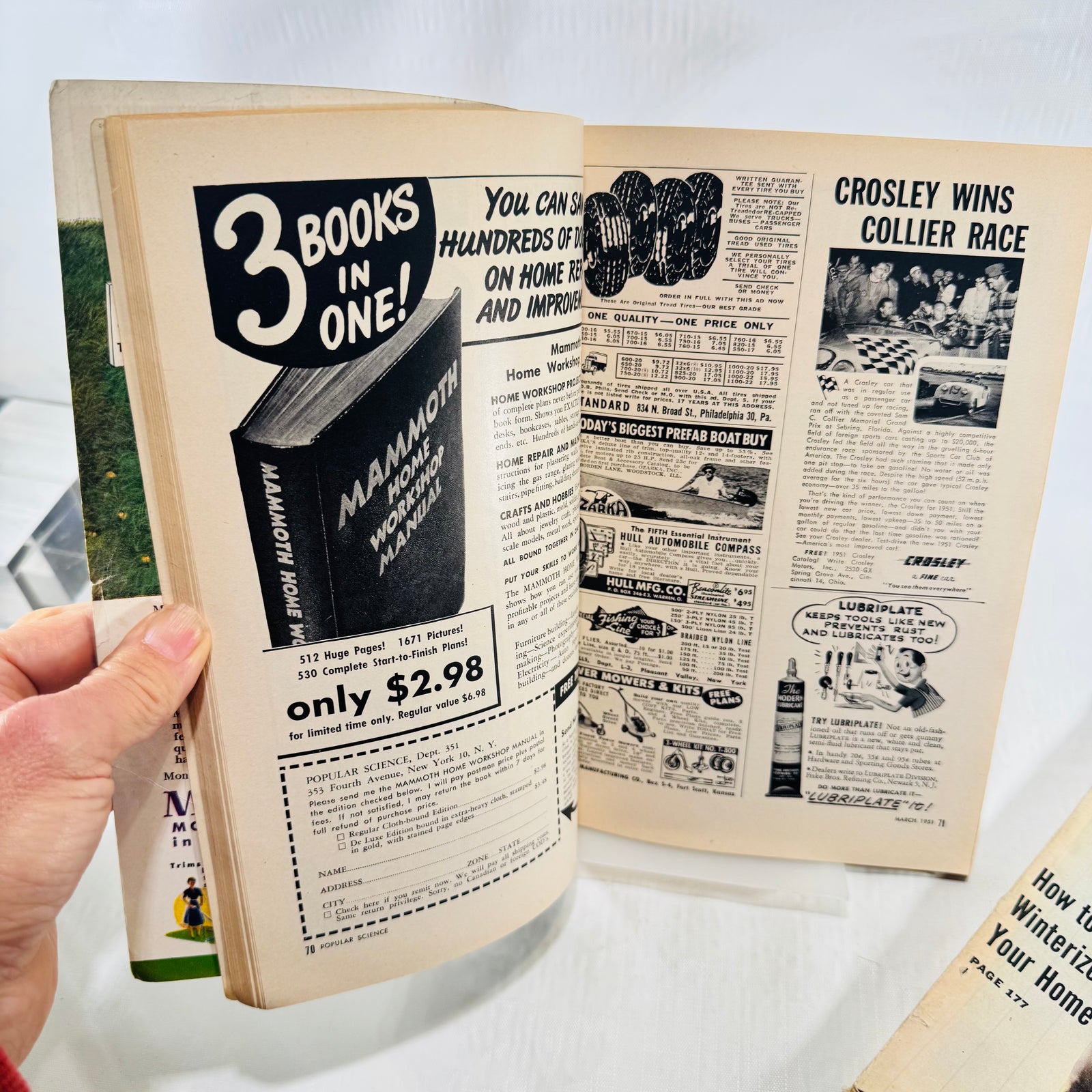 Mammoth Home Workshop Manual advertisement page inside the March 1951 Popular Science issue
