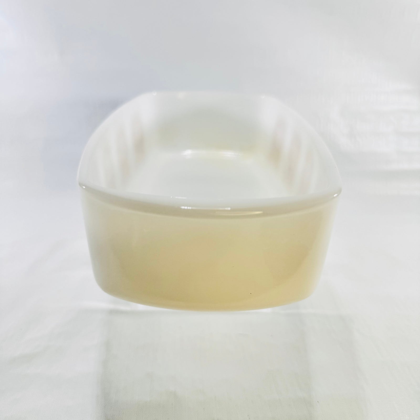 Vintage Pyrex Town and Country brown floral opal glass loaf pan, photo 3 of 8