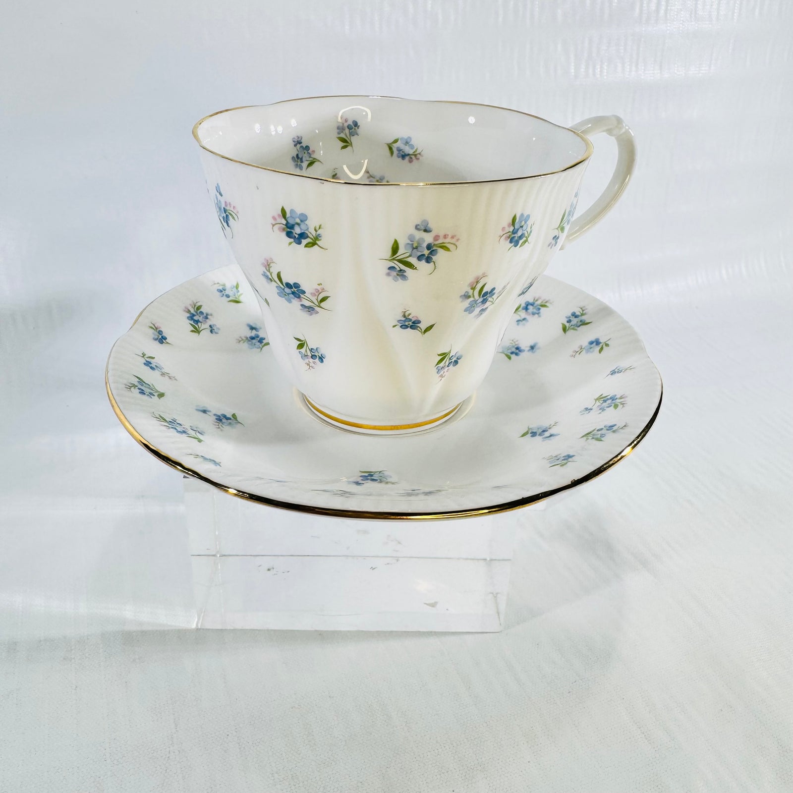 High angle view into the Royal Albert Blue Heaven teacup
