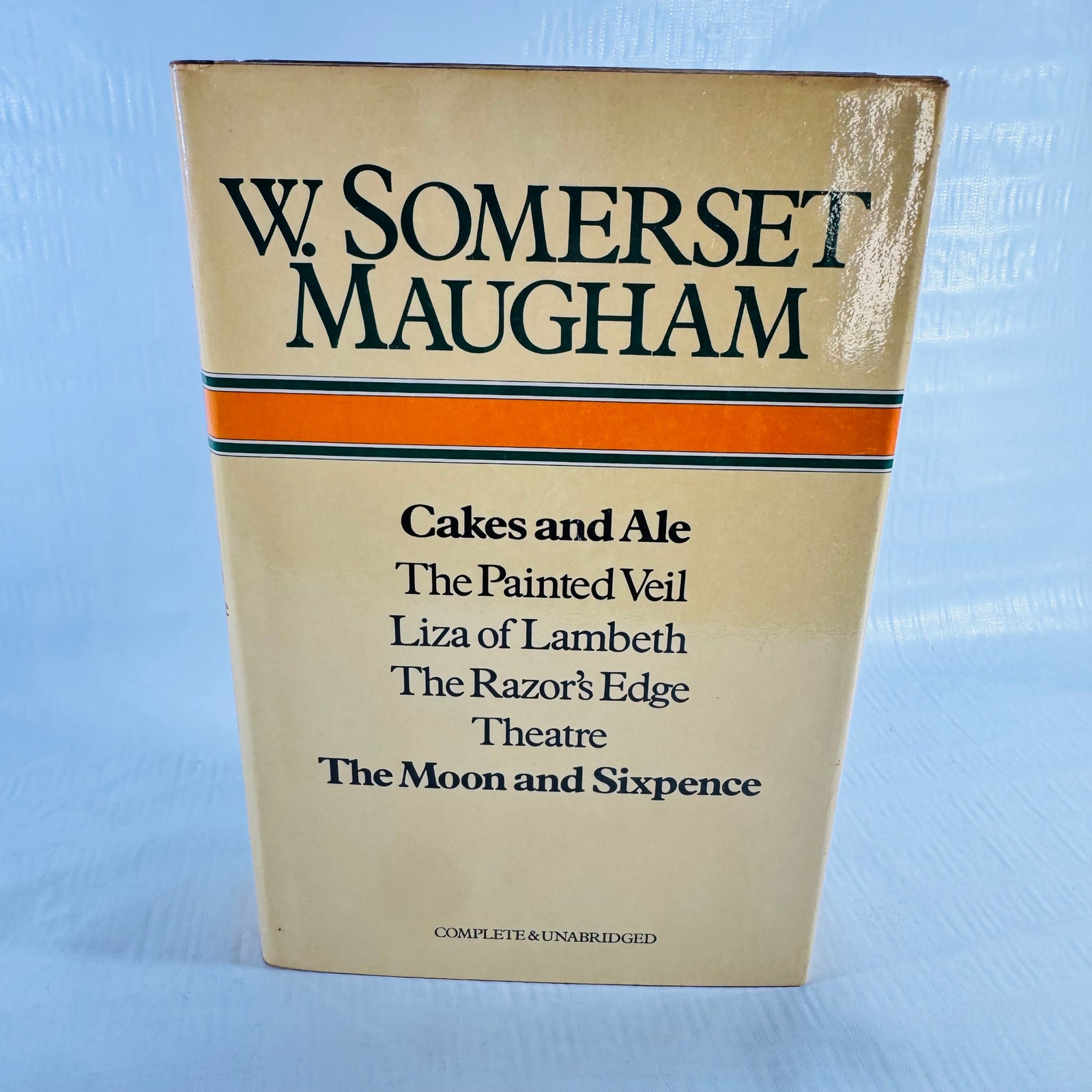 Front yellow dust jacket of W Somerset Maugham six novel omnibus