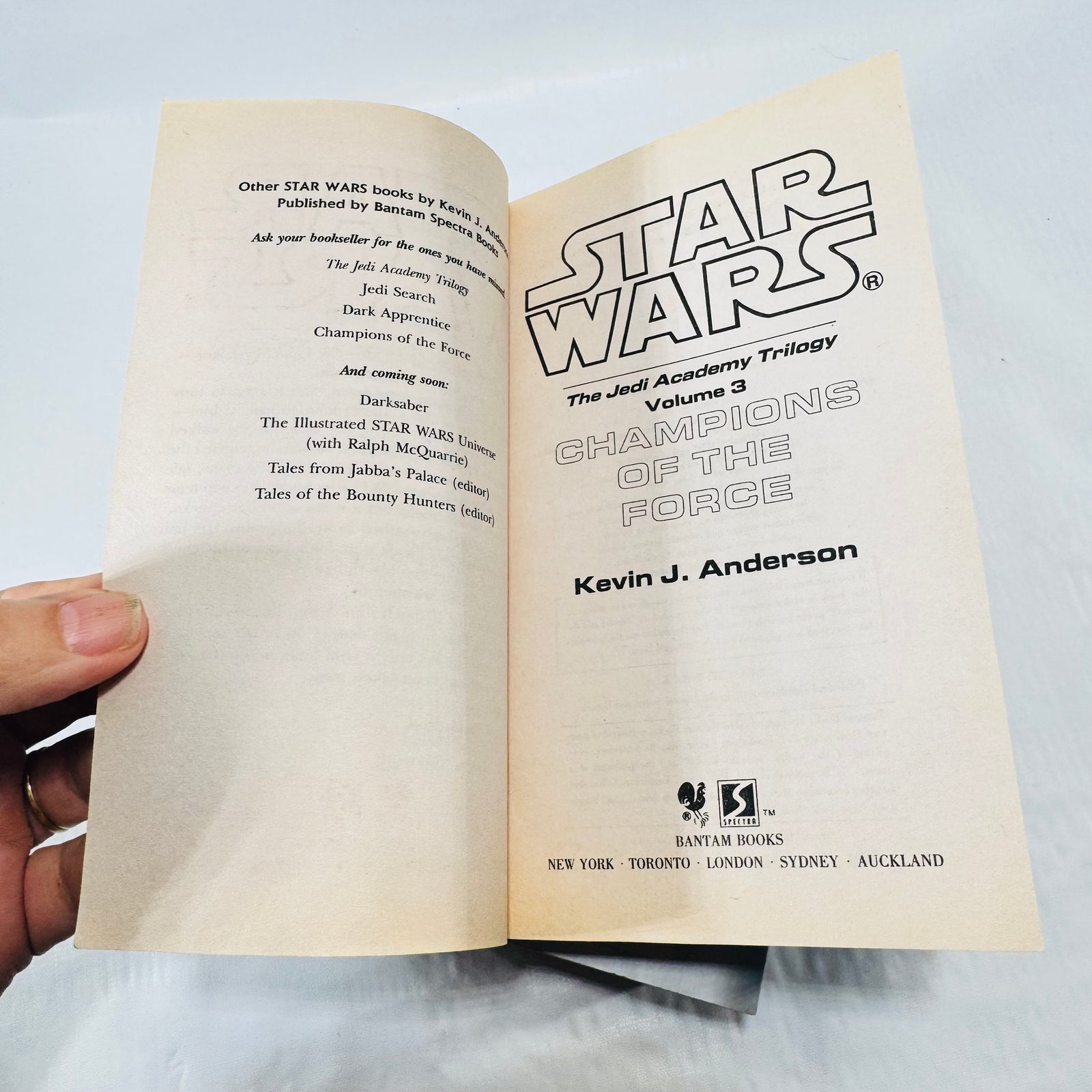 Title page of Star Wars The Jedi Academy Trilogy Volume 3, Champions of the Force by Kevin J. Anderson.