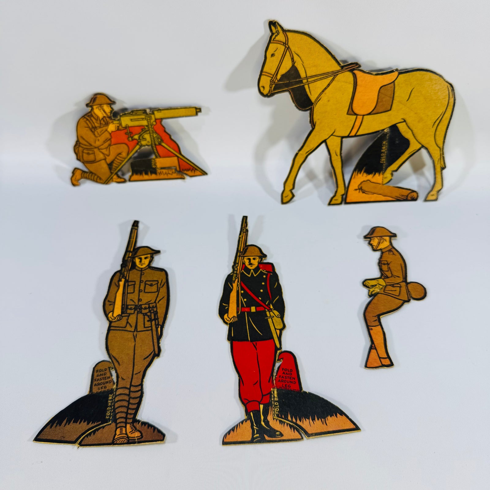 Vintage Marx Soldiers of Fortune Tin Litho Targets | 1930s Military Toy Game Pieces