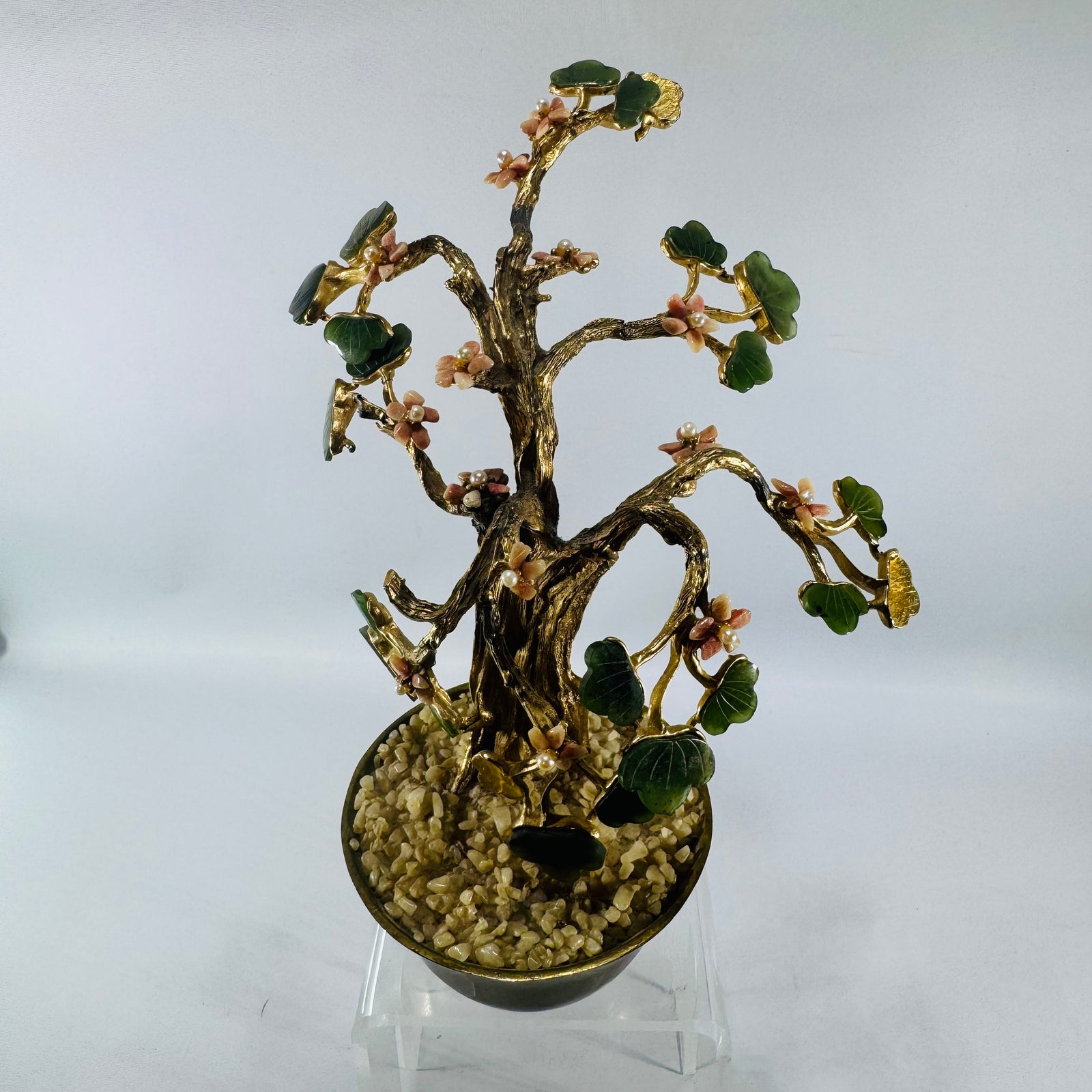 Vintage Swoboda Gemstone Bonsai Tree Mid Century Hollywood Regency Decor