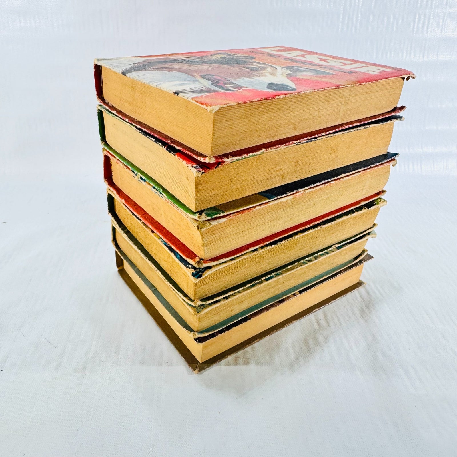 Six Whitman Big Little Books bundle, six books stacked page edges